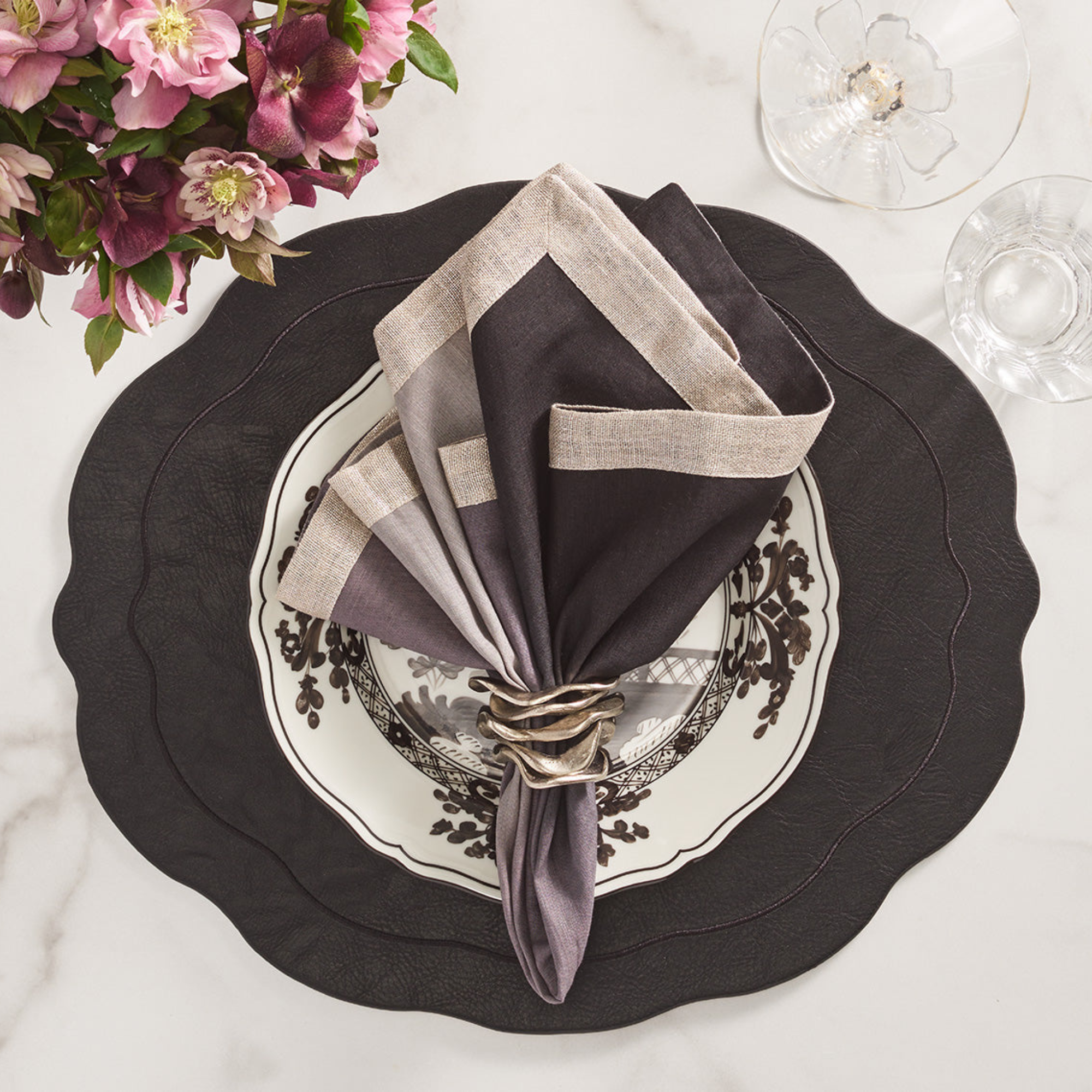 Black Tailored Placemats - Set of 4