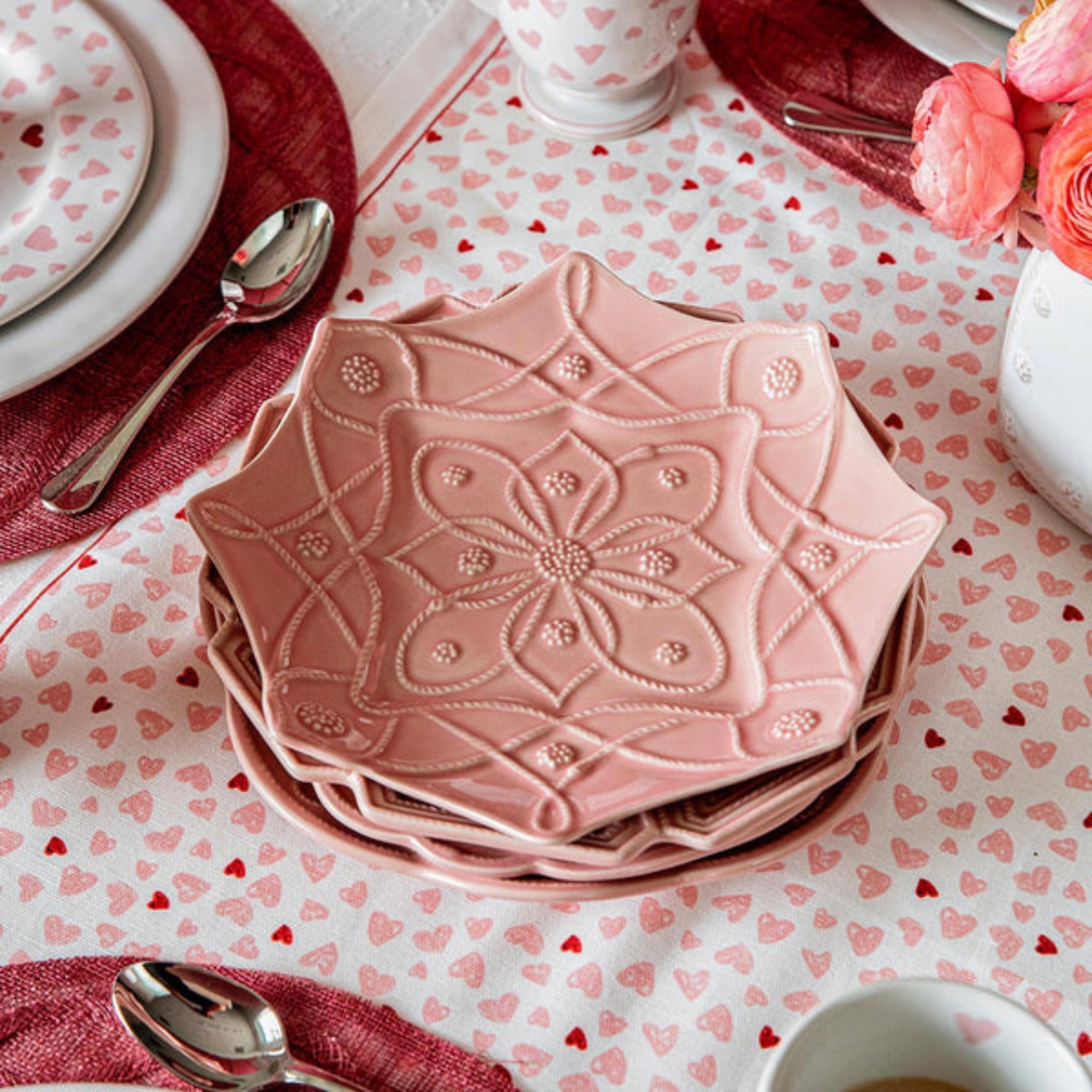 Jardin Du Monde Dessert/Salad Plate - Blush - Set of 4