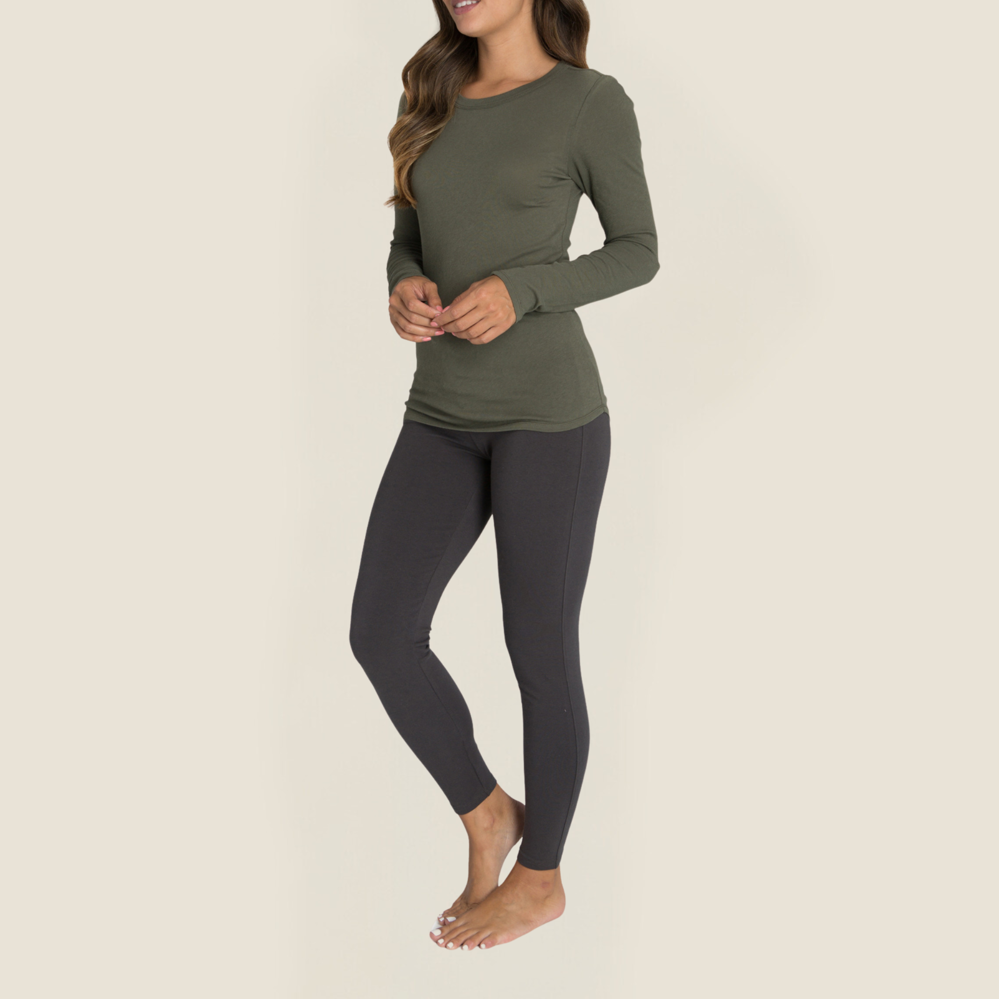 Malibu Collection Women's Loose Jersey Long Sleeve Tee