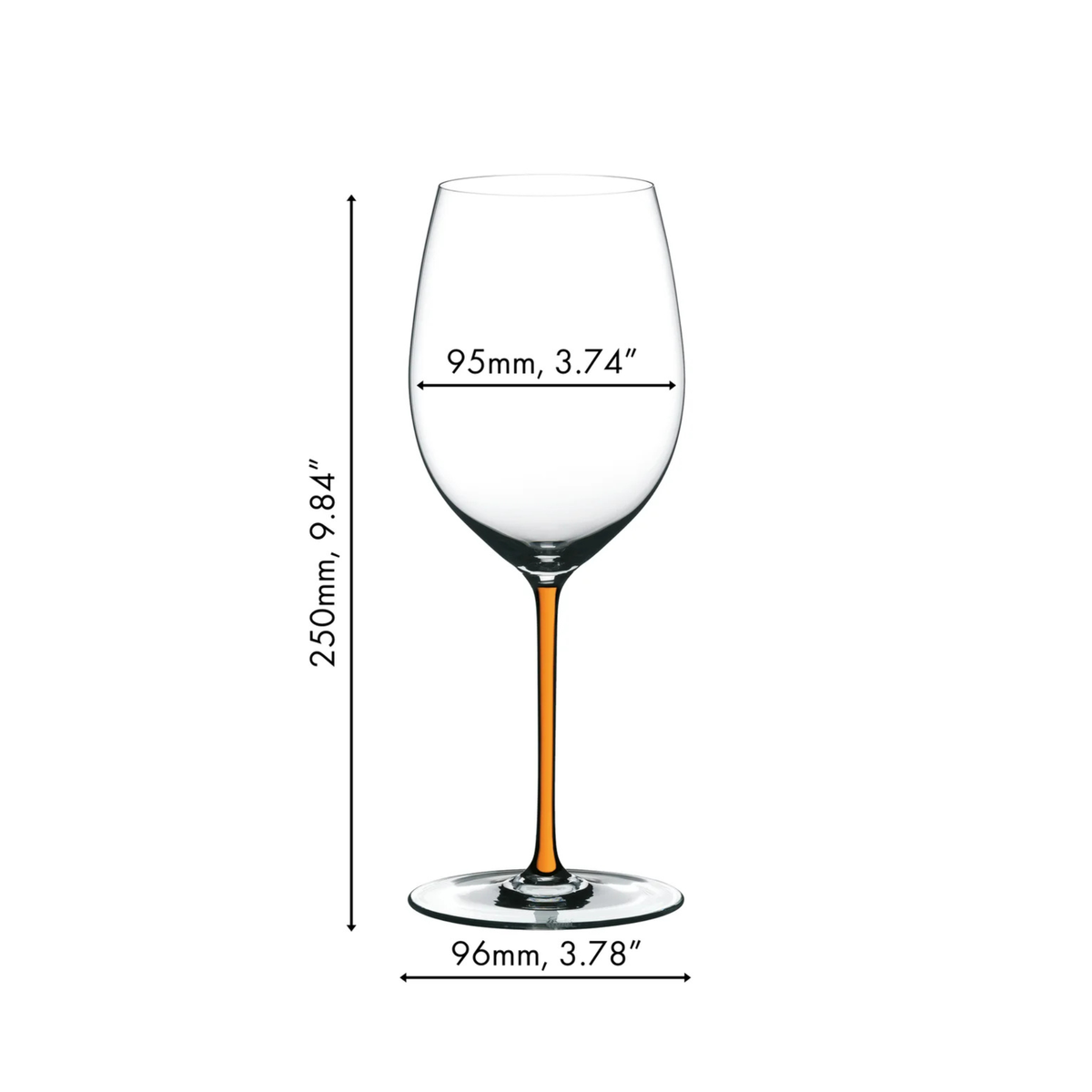 Fatto A Mano Cabernet-Merlot Wine Glass in Orange