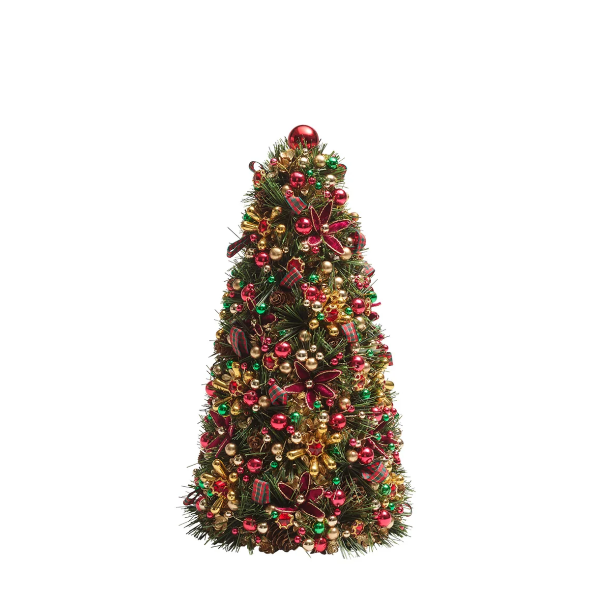 Tinsel Xmas Tree in Green, Red & Gold