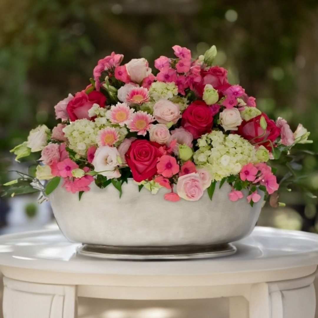 Beaded Footed Oval Basin