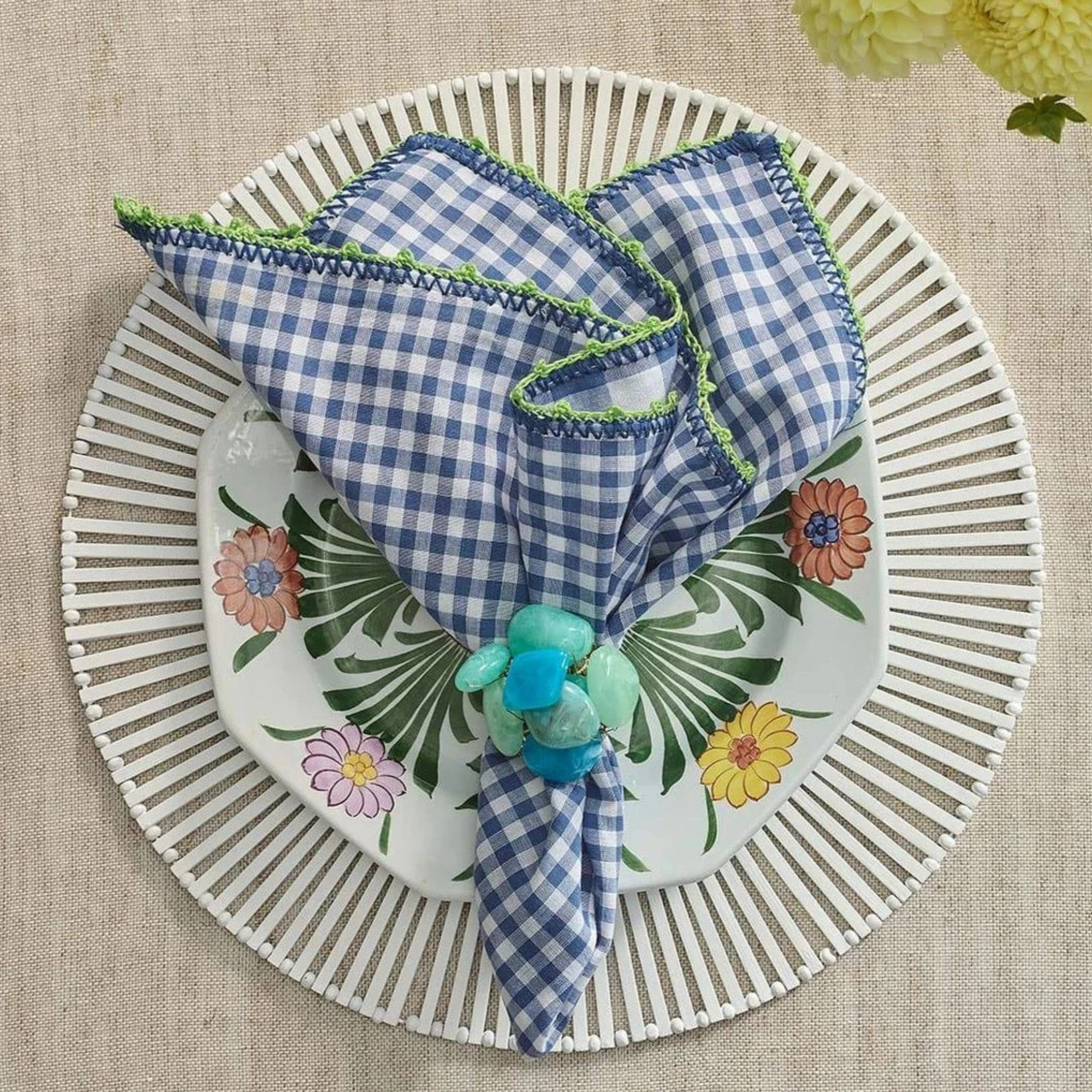 Sea Stone Napkin Rings - Set of 4