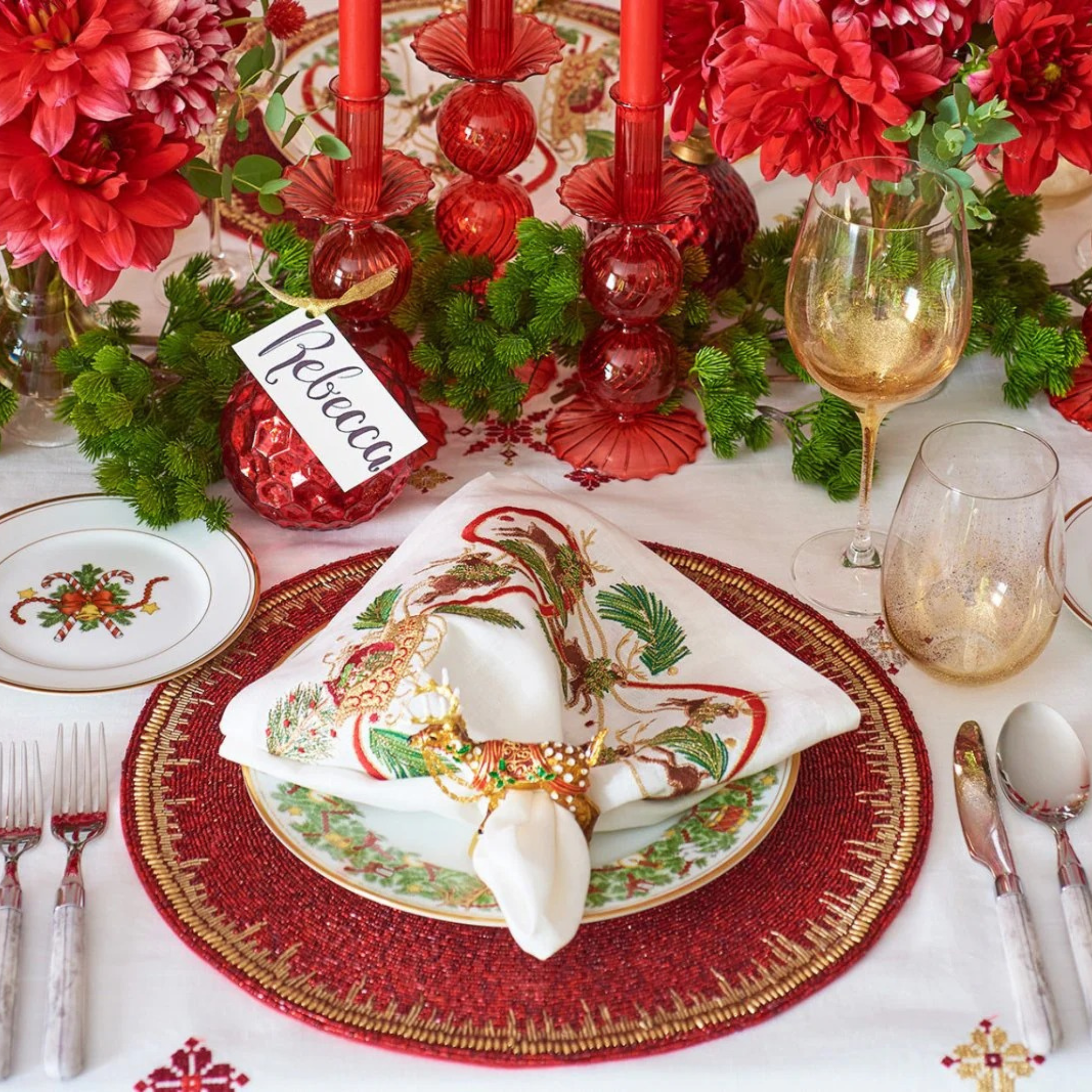 Dasher Napkin Ring - Set of 4