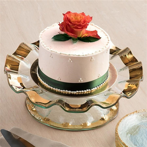 Ruffle Pedestal Cake Plate