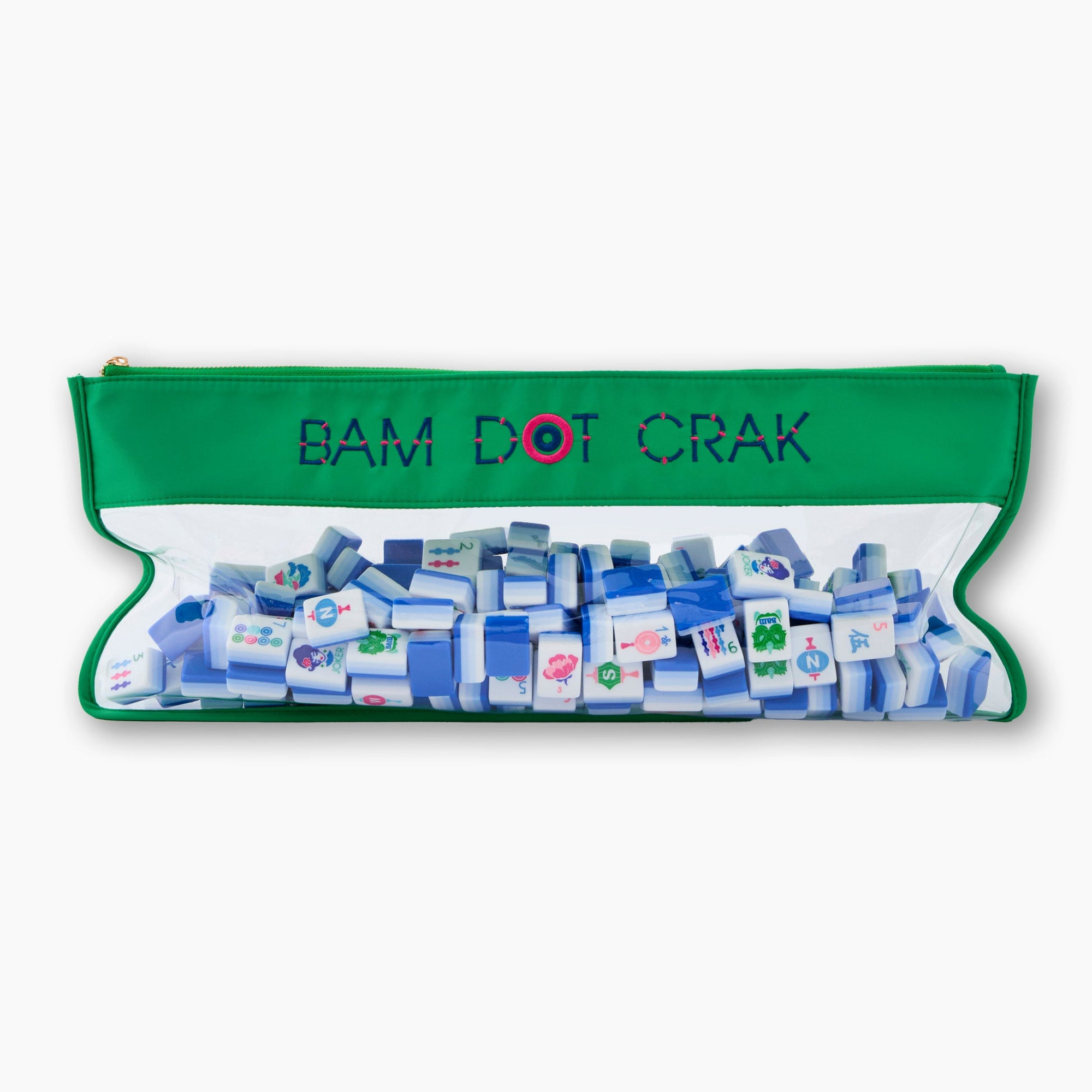 Bam Dot Crak Mahjong Bag in Kelly Green