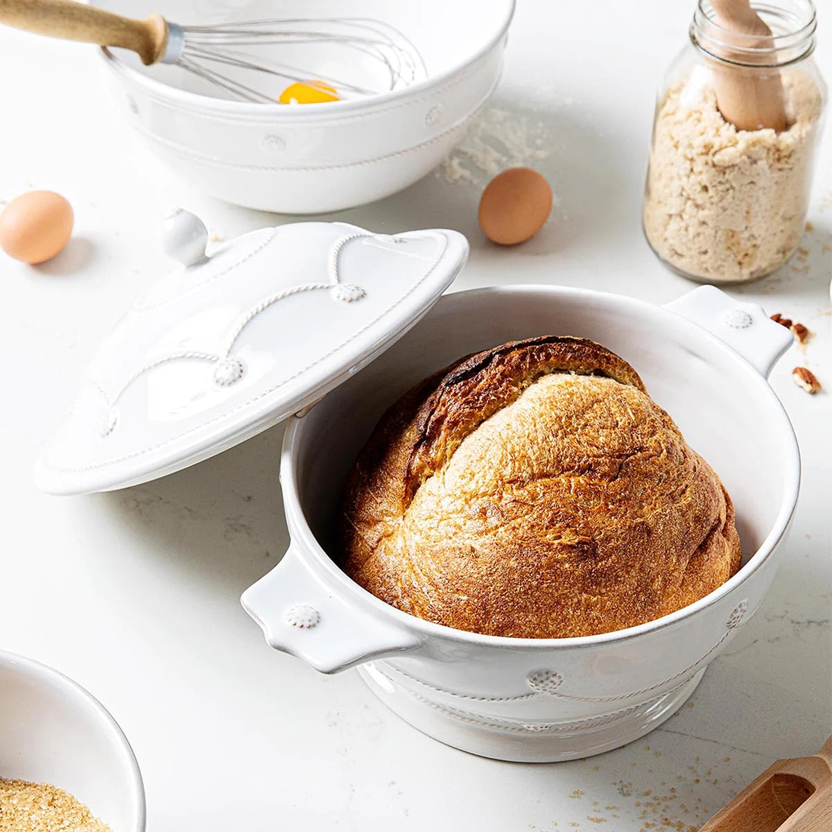 Threaded Dish Juliska Berry & Thread Whitewash Lidded Casserole Dish | Maison & Tavola