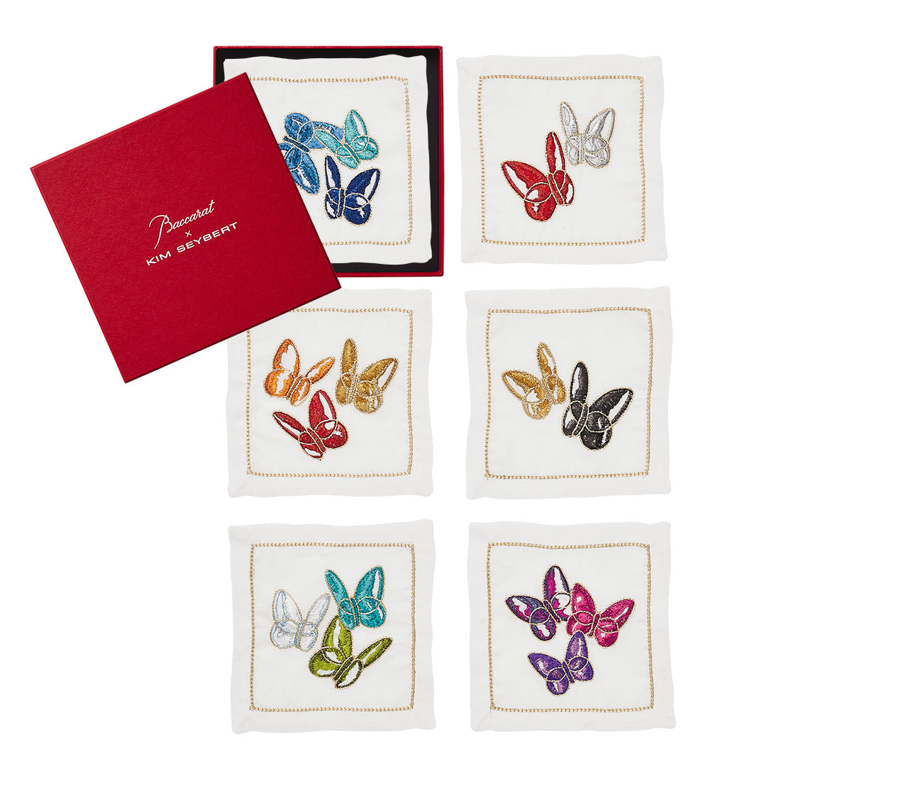 Diament Butterflies Cocktail Napkins - Set of 6