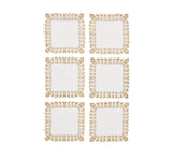 Etoile Cocktail Napkins in White, Gold & Silver, Set of 6 in a Gift Box