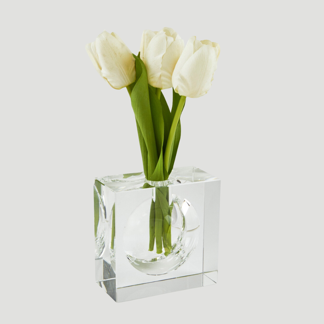 Crystal Square Bubble Vase - Large