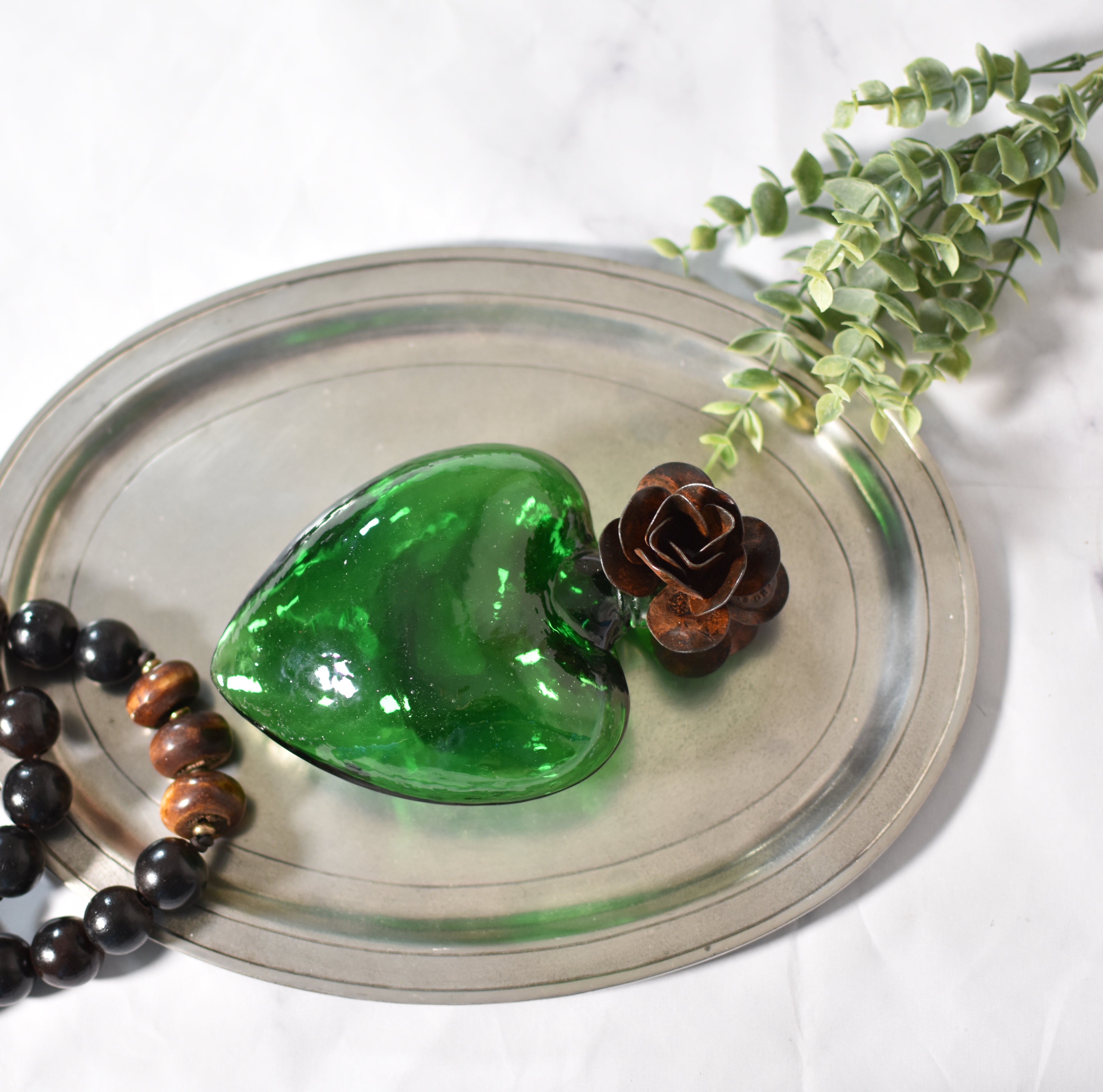 Corazon D'Melon Heartblessing in Green Glass