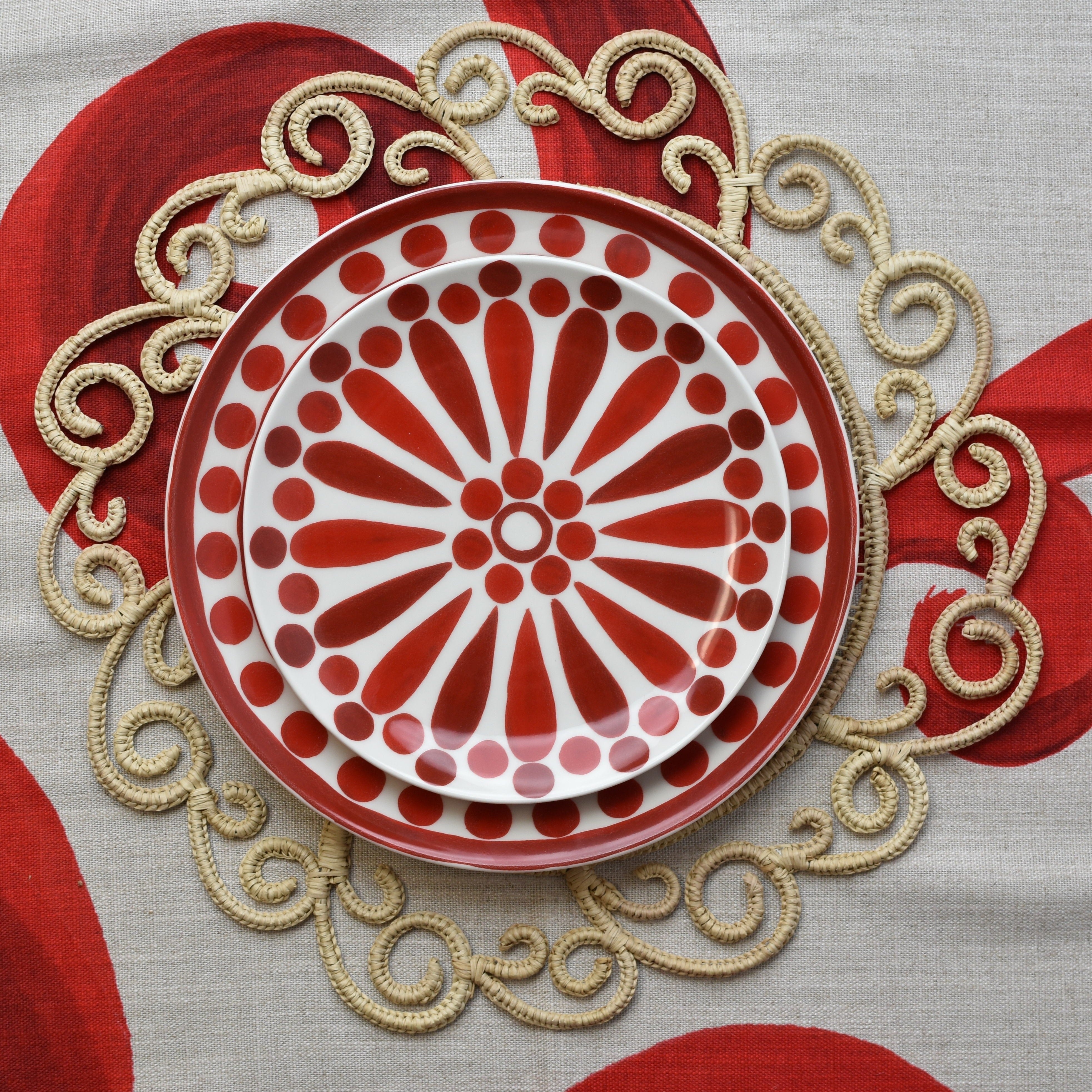 Helios Red Dessert Plate