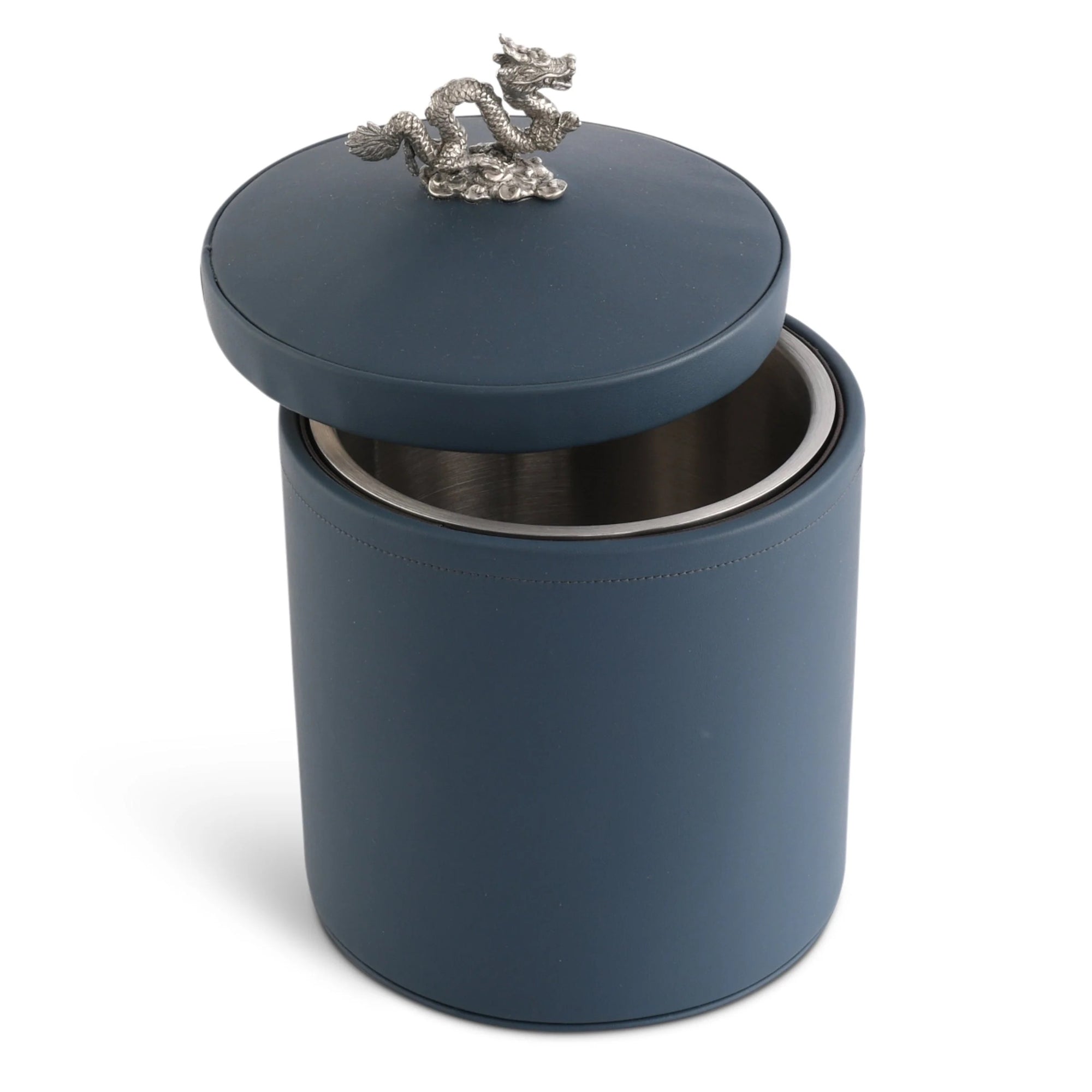 Dragon Vegan Leather Ice Bucket in Blue