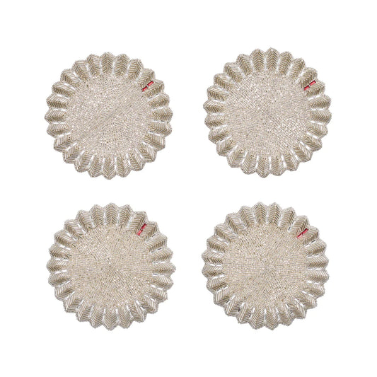 Etoile Coasters in Silver & Crystal - Set of 4 - in Gift Box