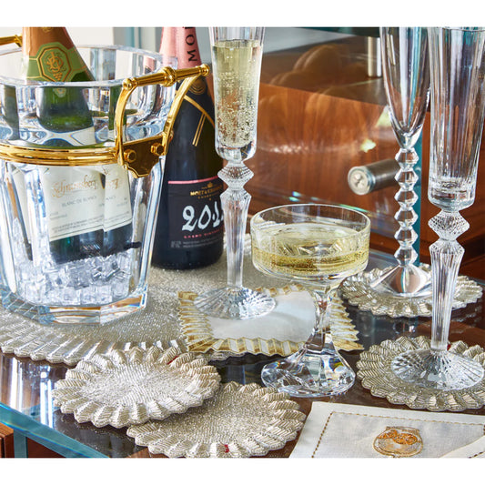 Kim Seybert Paillette White Wine Glass in Gold - Set of 4