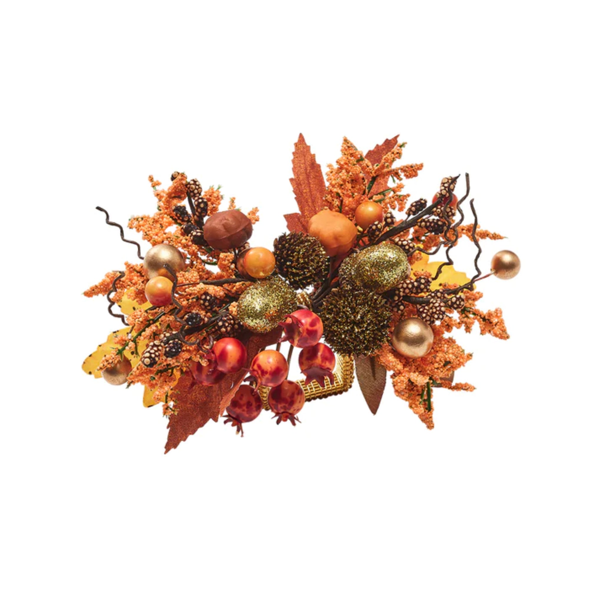 Fall Frolic Napkin Ring in Brown & Orange - Set of 4