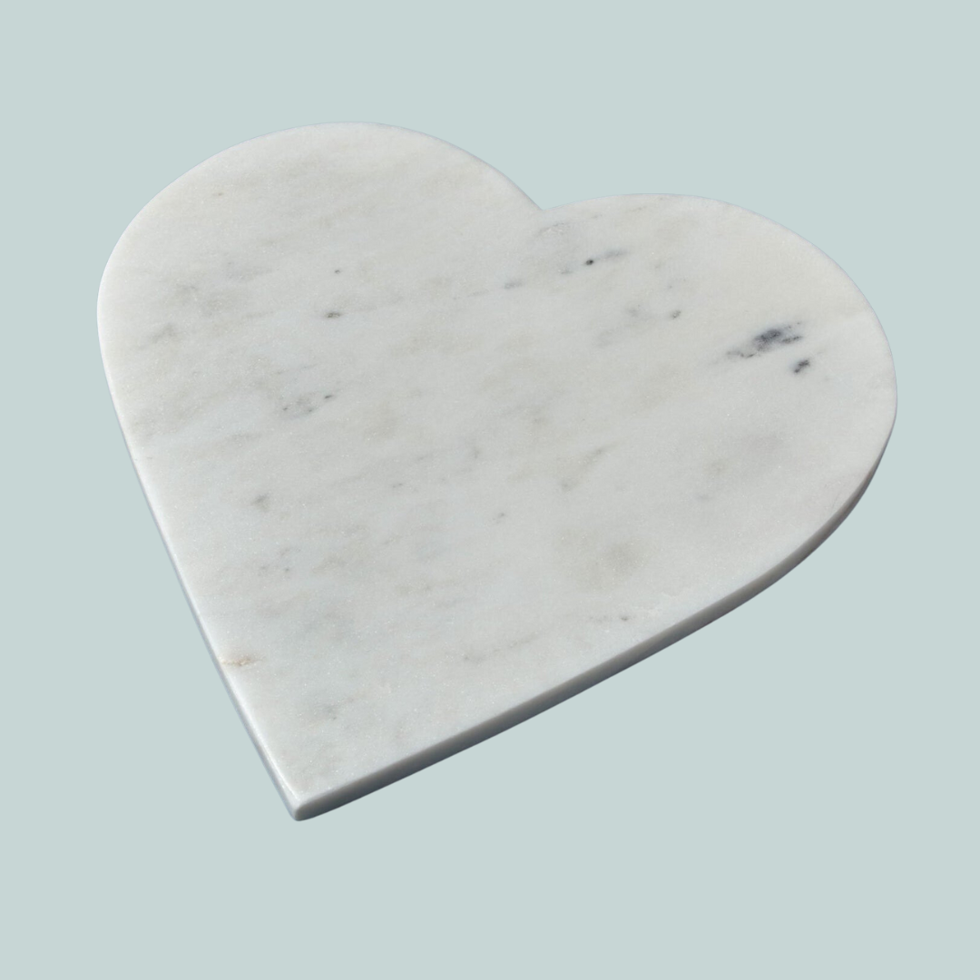 White Marble Heart Board