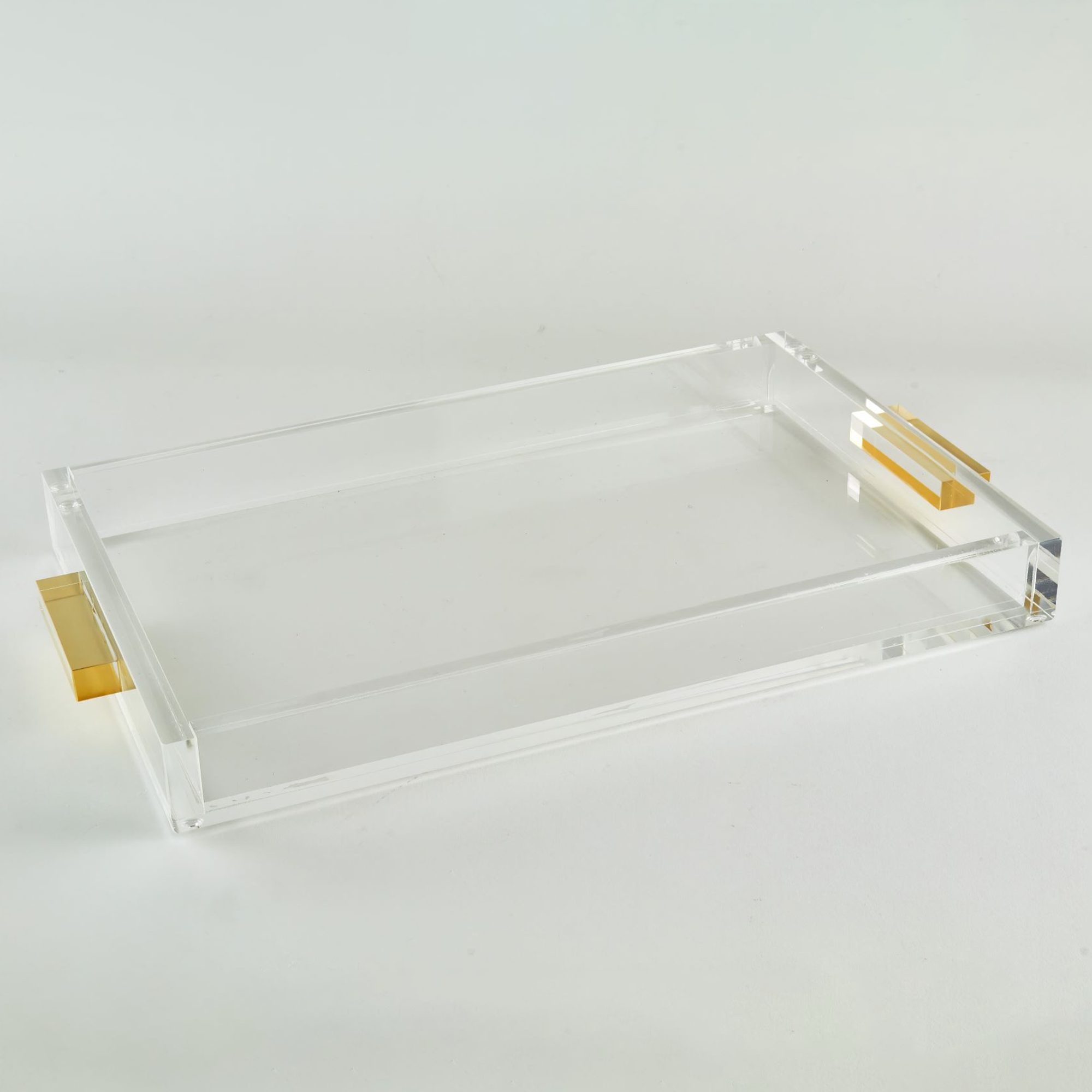 Acrylic Tray with Gold Handles