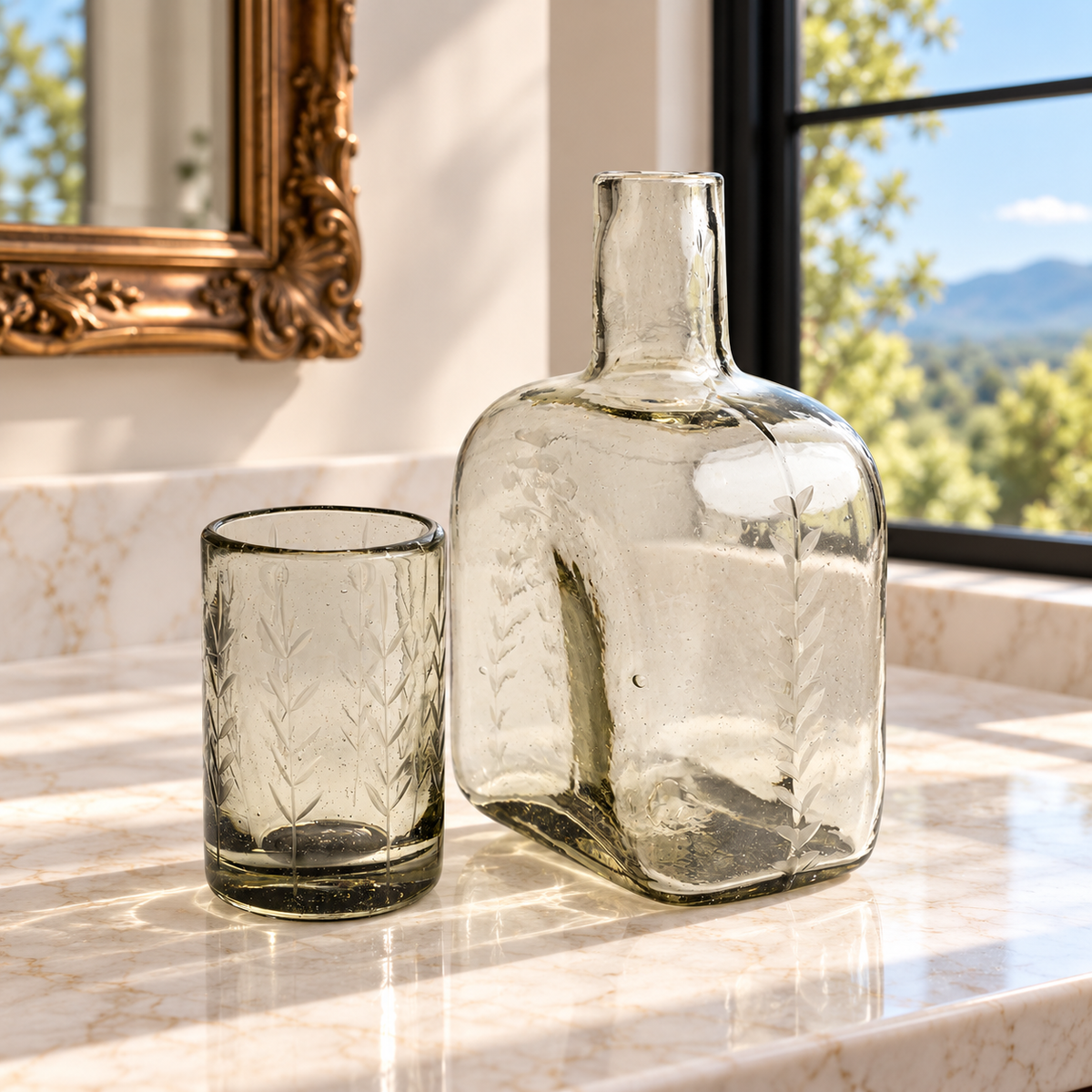 Laurel Decanter con Vaso de Agua