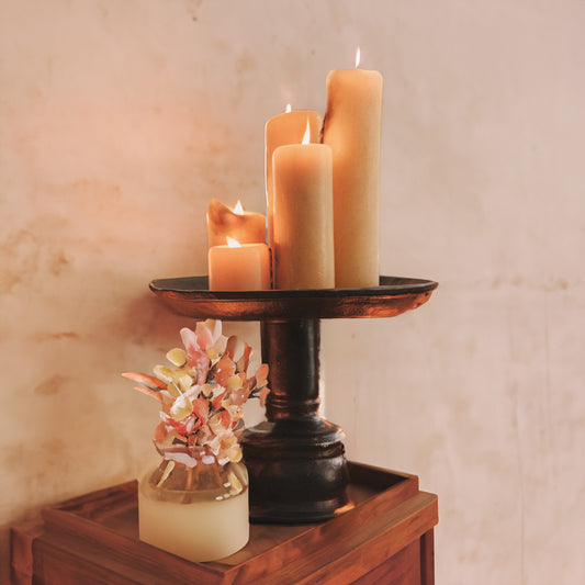 San Miguel Candleholder Tray with 5 Pillar Candles