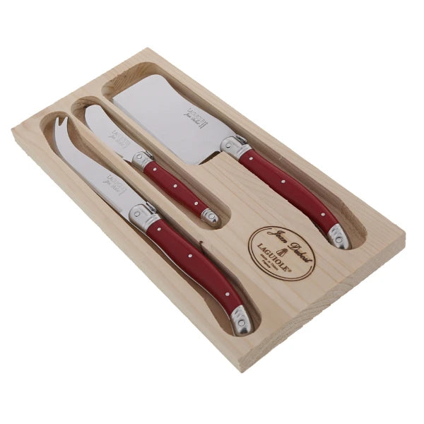 Laguiole by Jean Dubost 3-Piece Cheese Set in Red