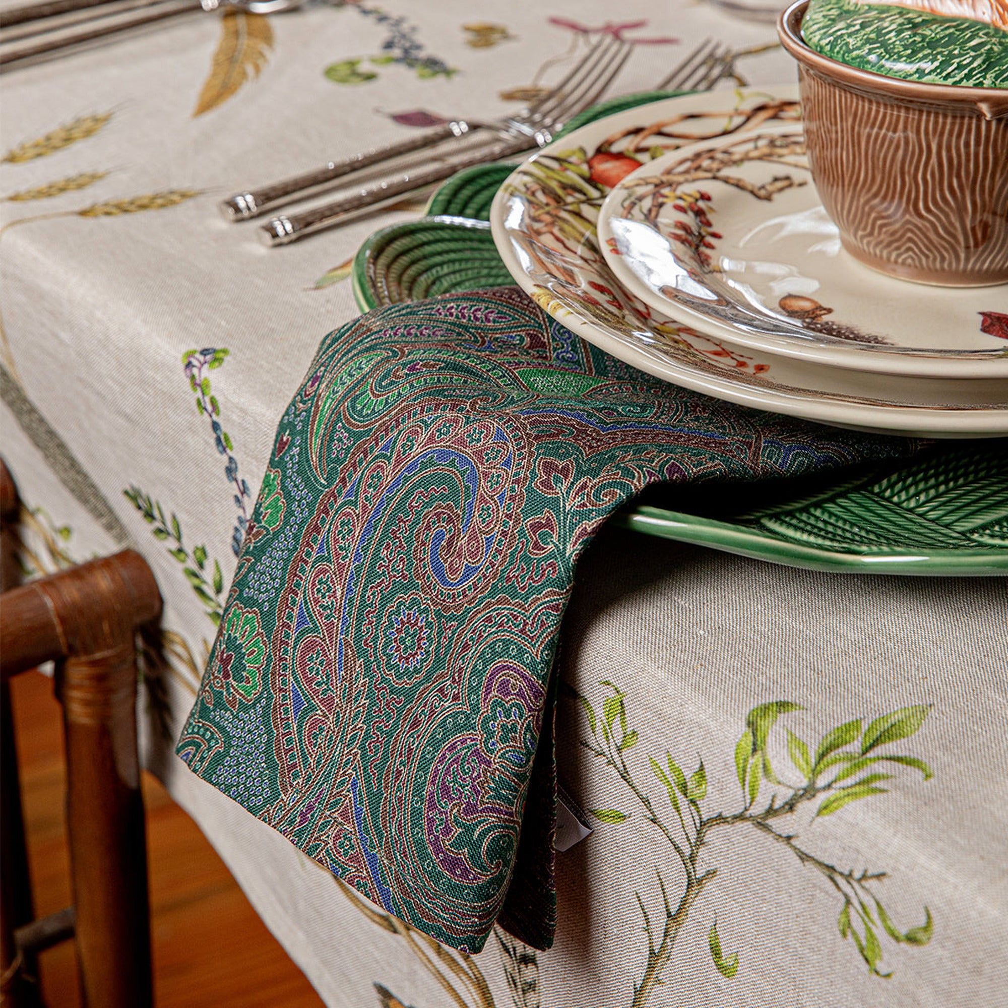 Paisley Napkins in Evergreen - Set of 4