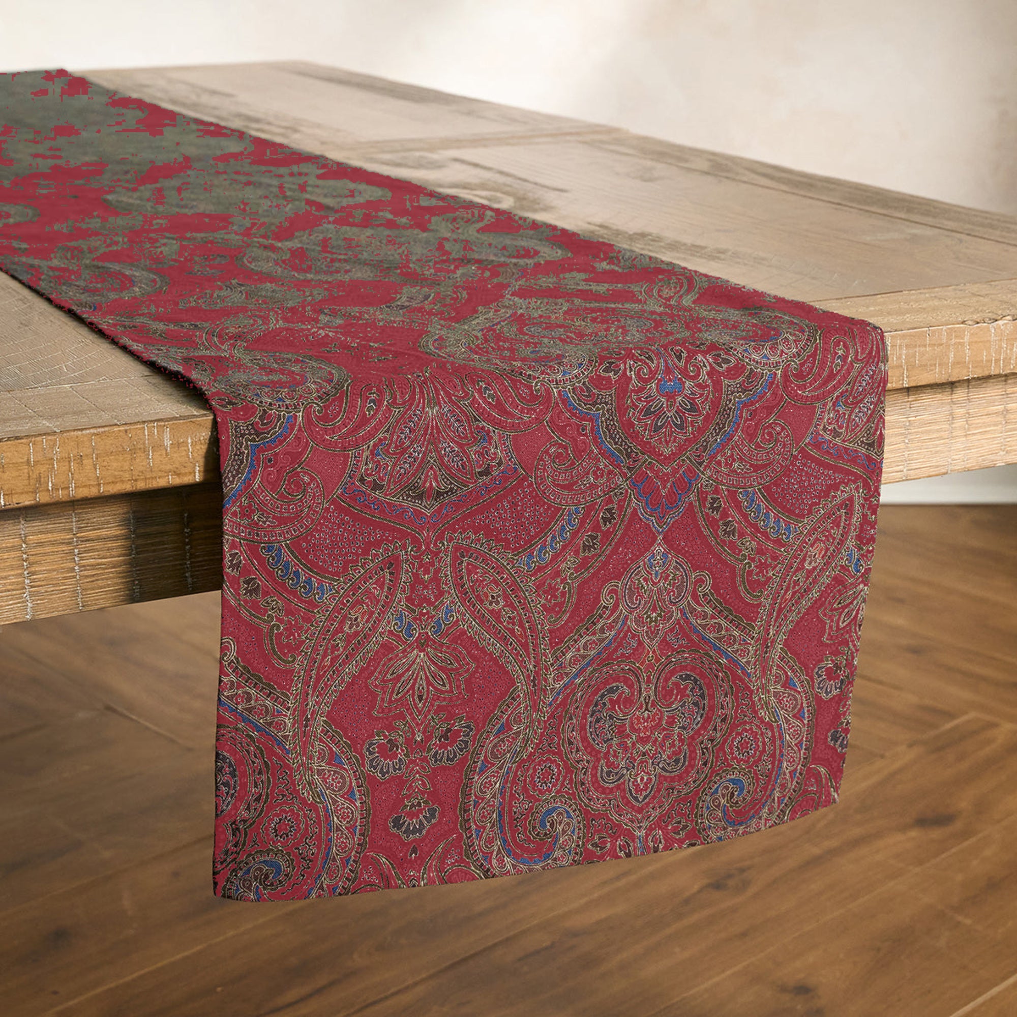 Paisley 18" x 90" Table Runner in Red