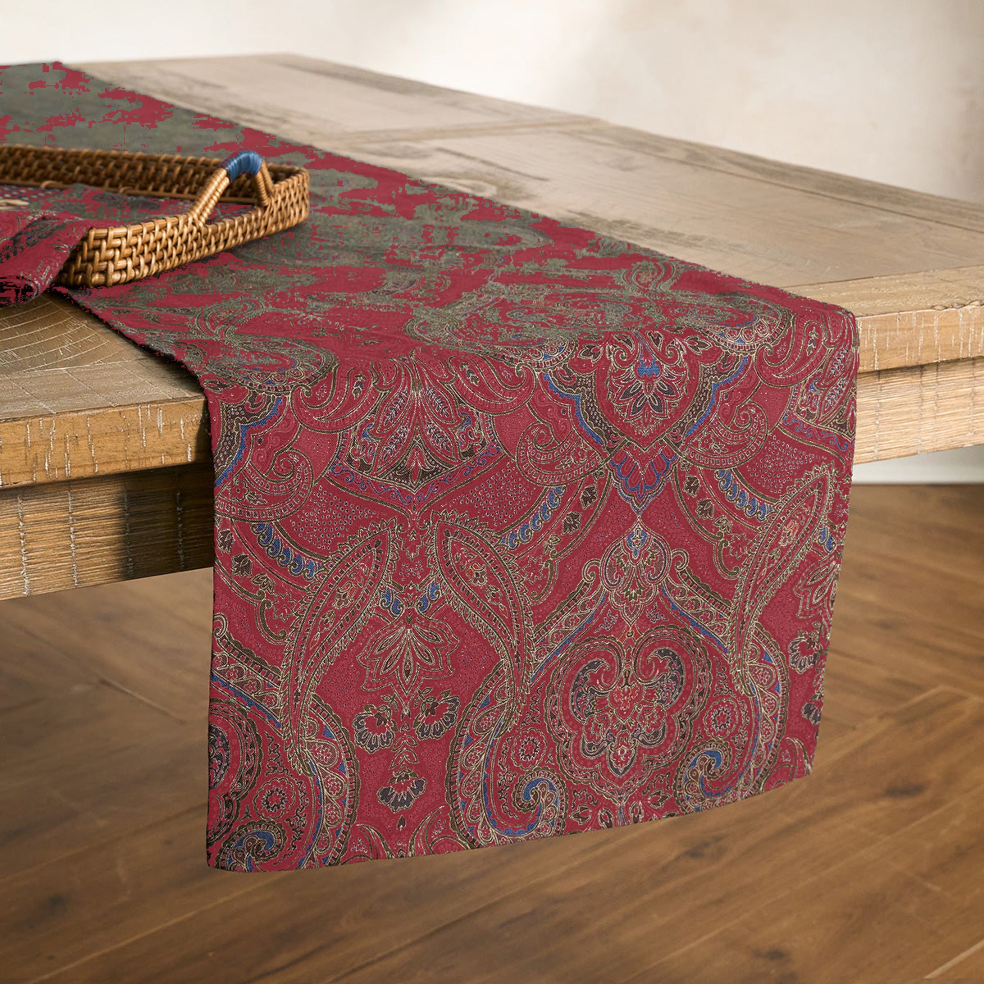 Paisley 18" x 90" Table Runner in Red