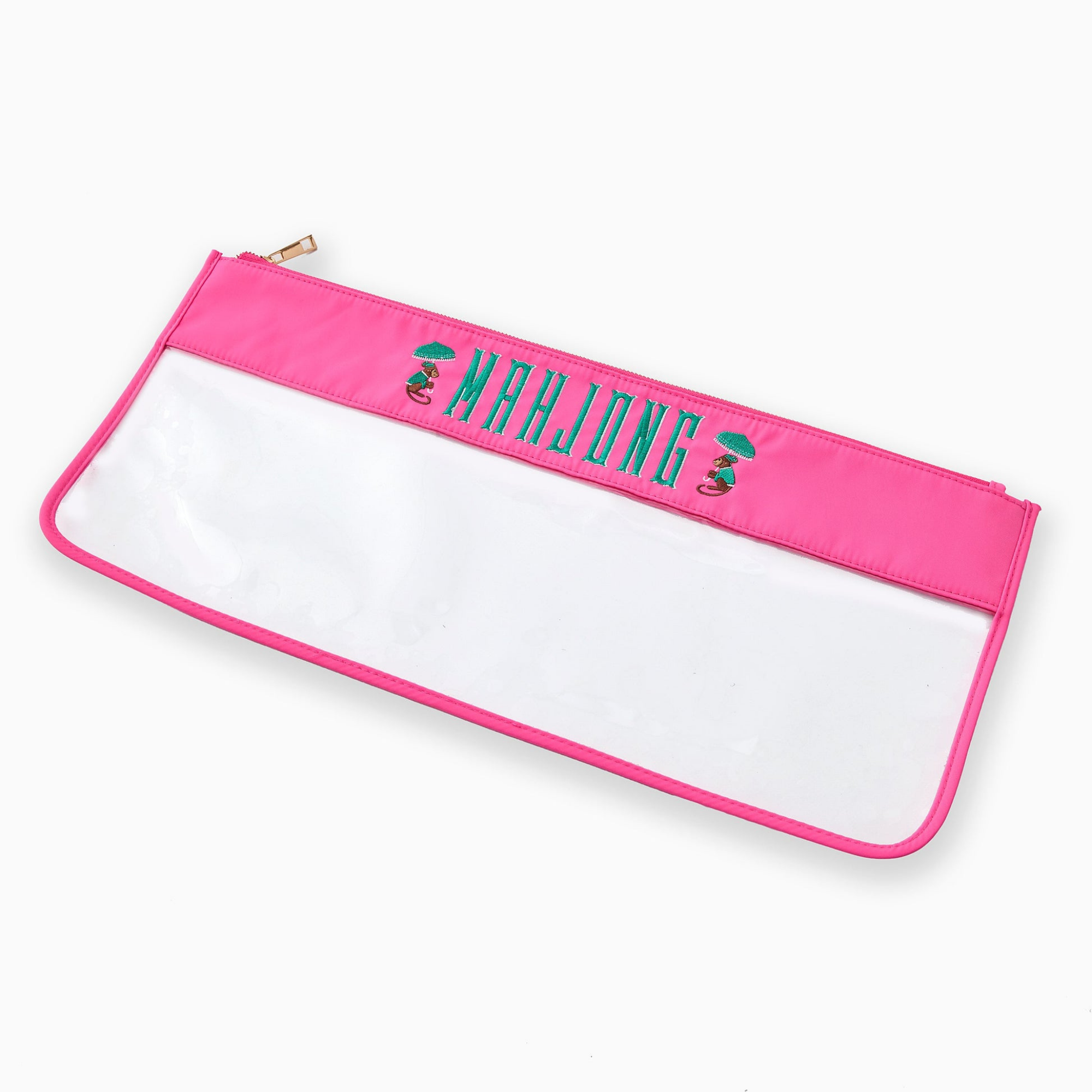 Mahjong Bag in Pink Monkey