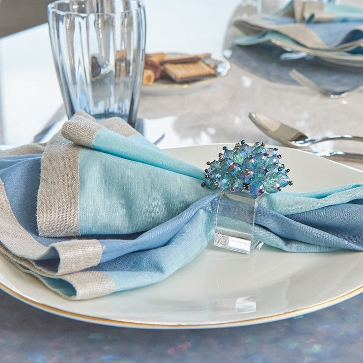 Dip Dye Napkin in Sky & Blue - Set of 4