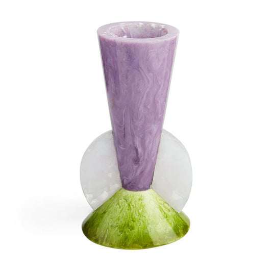 Mustique Tapered Bud Vase in Purple & Green
