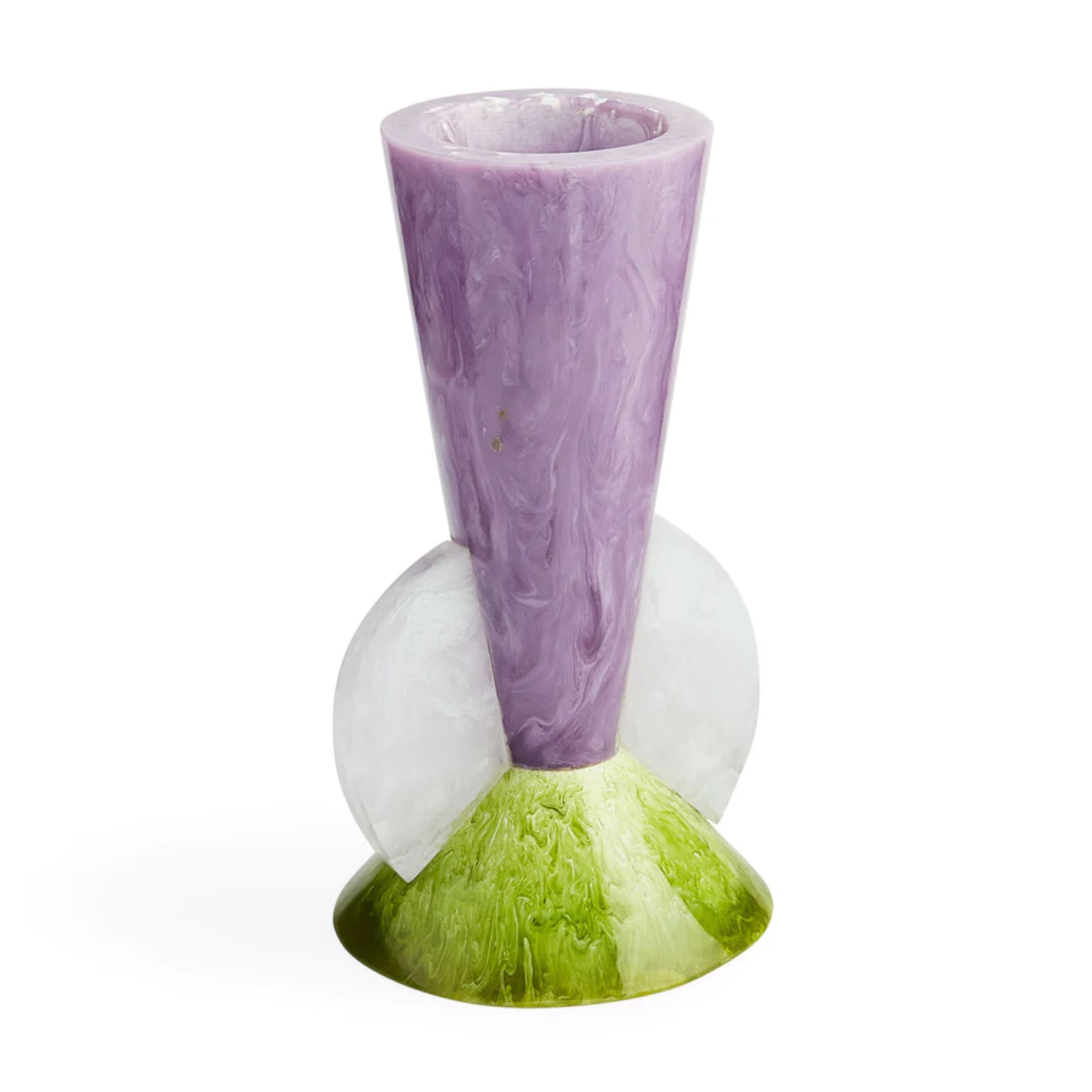 Mustique Tapered Bud Vase in Purple & Green