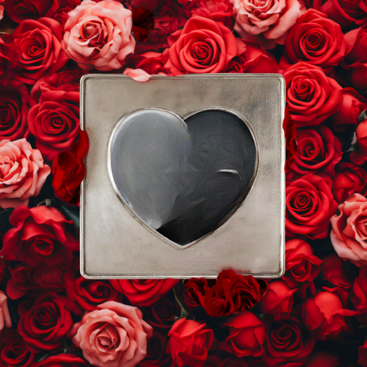 Pewter Heart in Square Frame