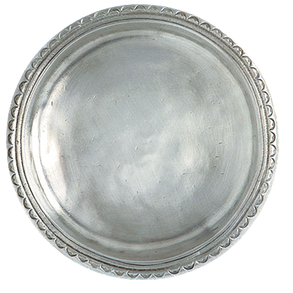 Pewter Scallop Rimmed Wine Coaster