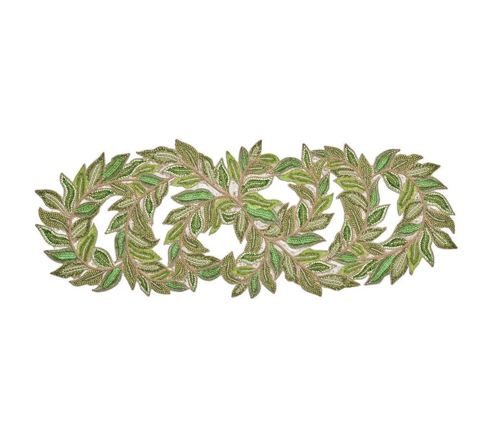 Trellis Runner in Green & Gold