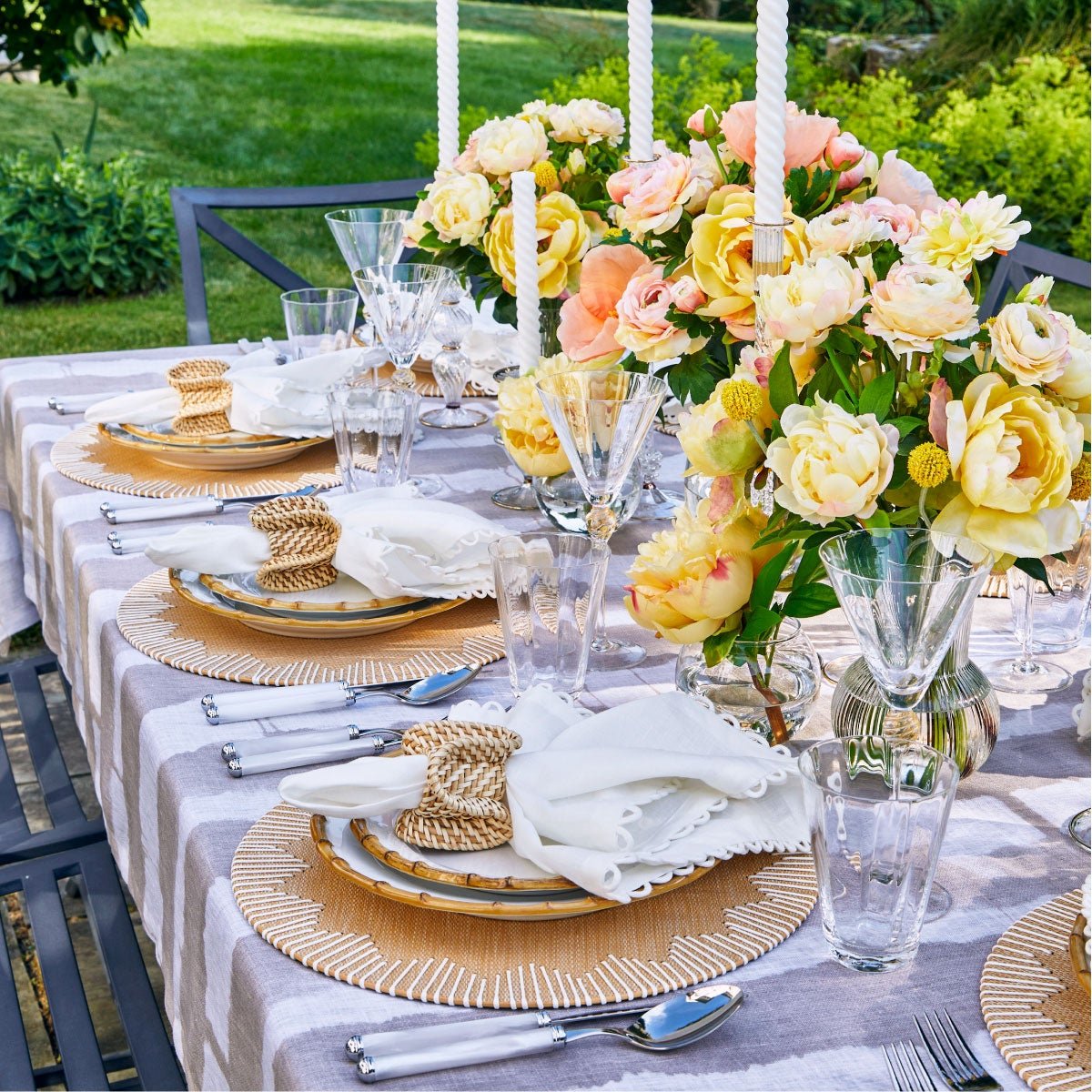 Ruffle Napkin Ring in Natural - Set of 4