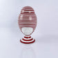 Sister Helen California Vase in Matte White with Red Stripes