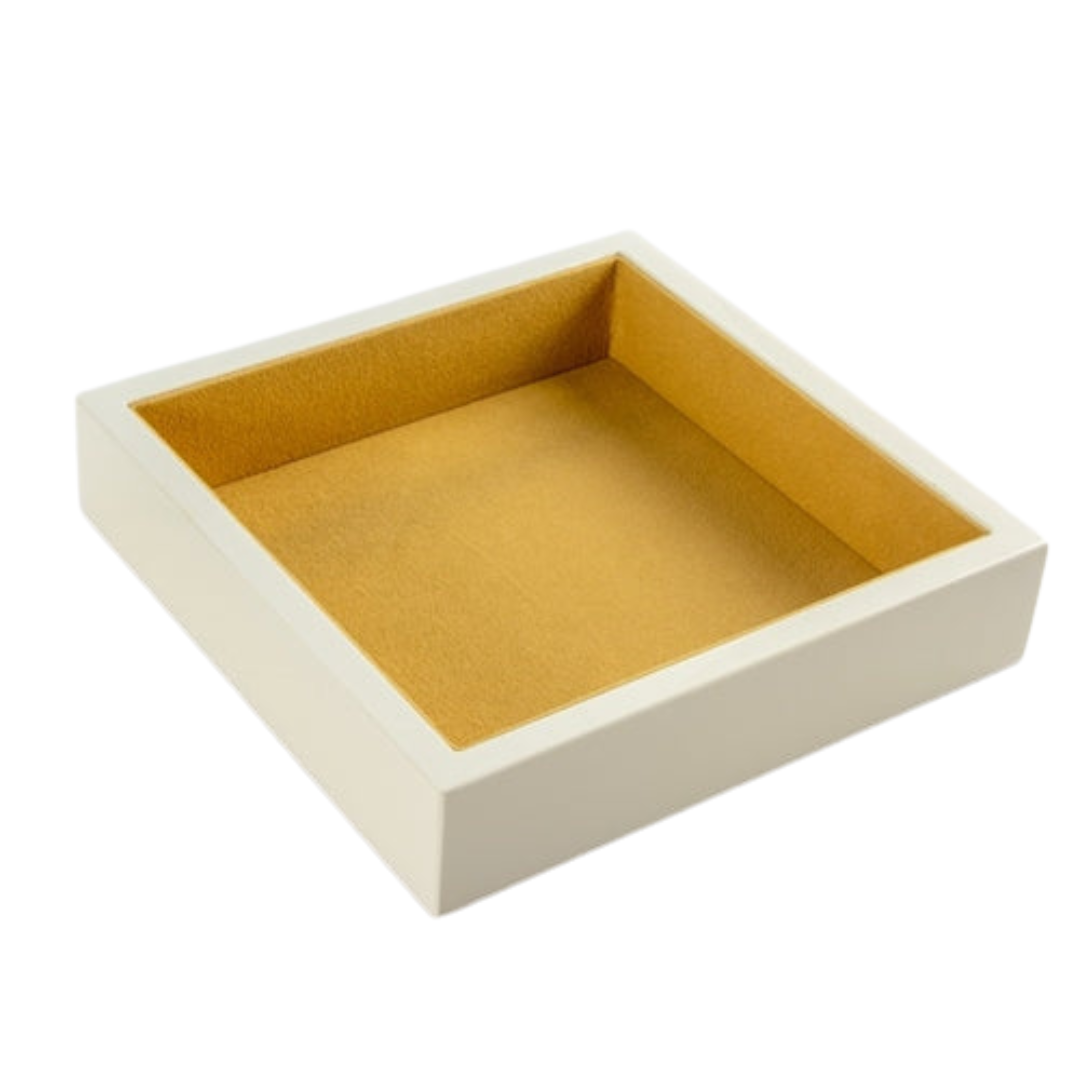 White Square Tray with Inlay