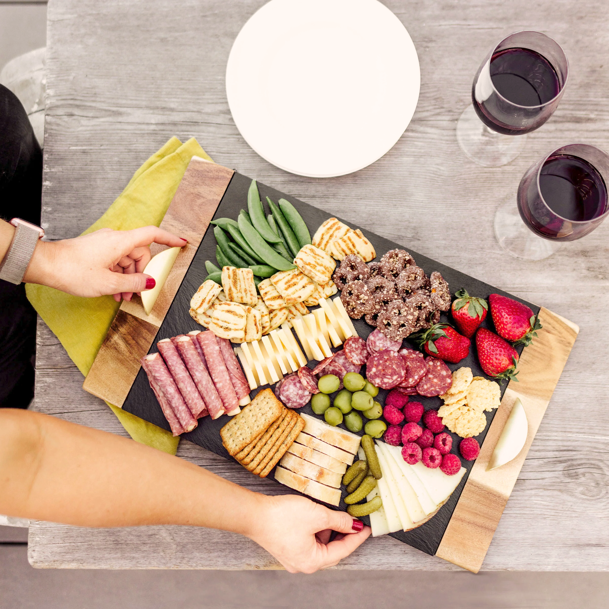 Covina Acacia And Slate Serving Tray