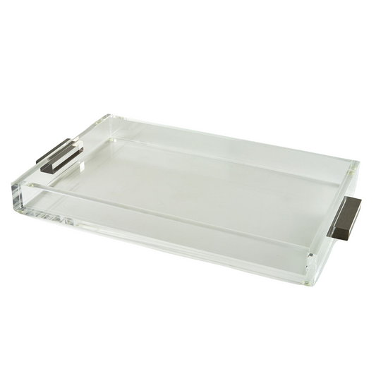 Acrylic Tray with Silver Handles
