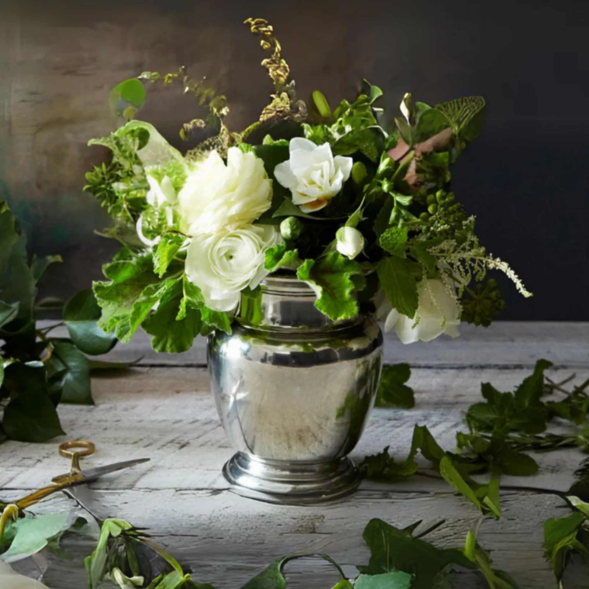 Pewter Medium Rimmed Vase