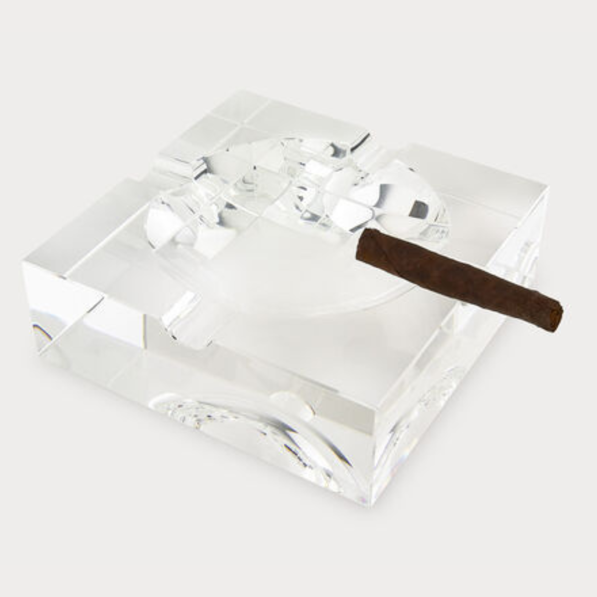 Crystal Glass Square Ashtray - Large