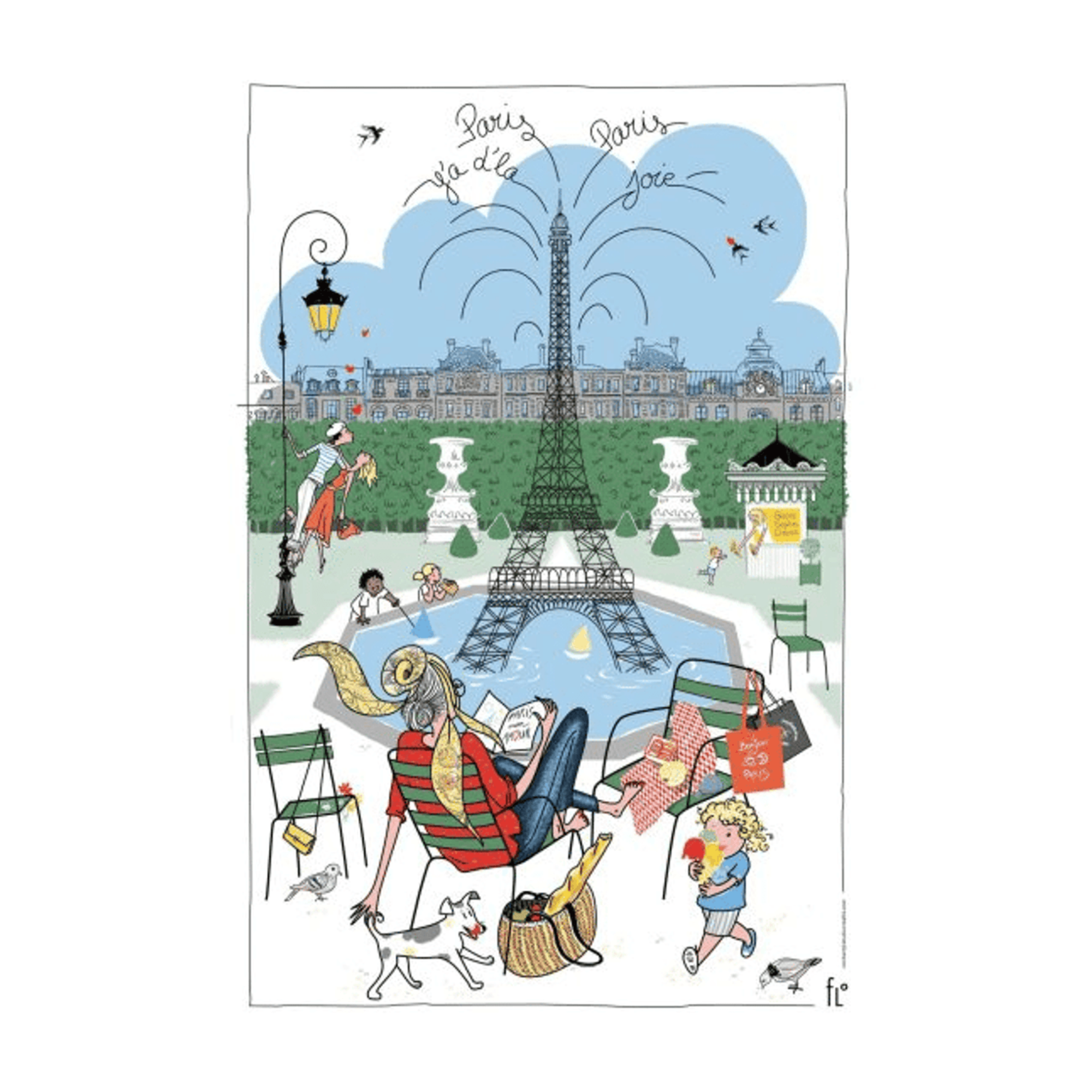 Torchons & Bouchons Tea Towel Parisian Garden - Set of 2