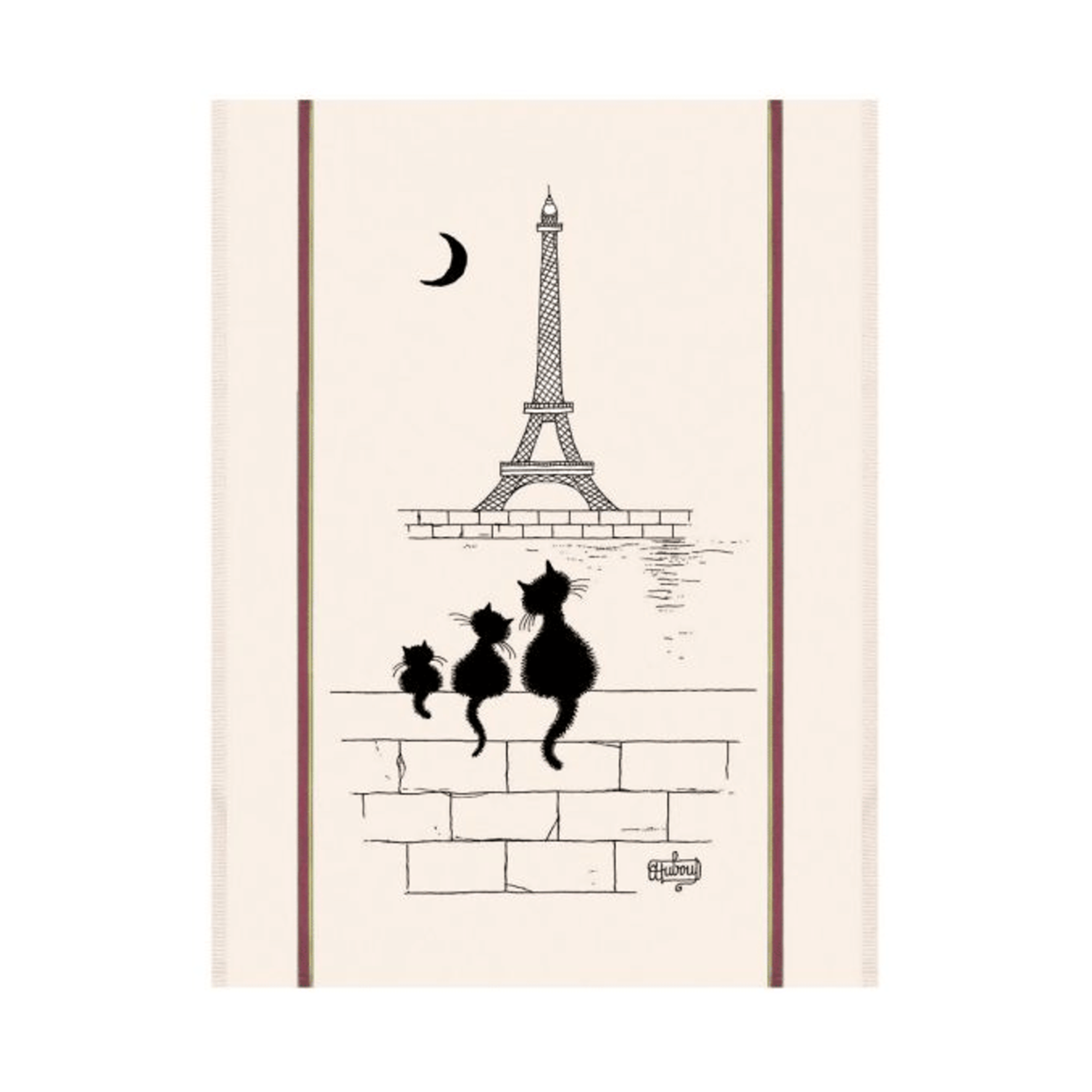 Torchons & Bouchons Eiffel Tower Cats Tea Towel - Set of 2