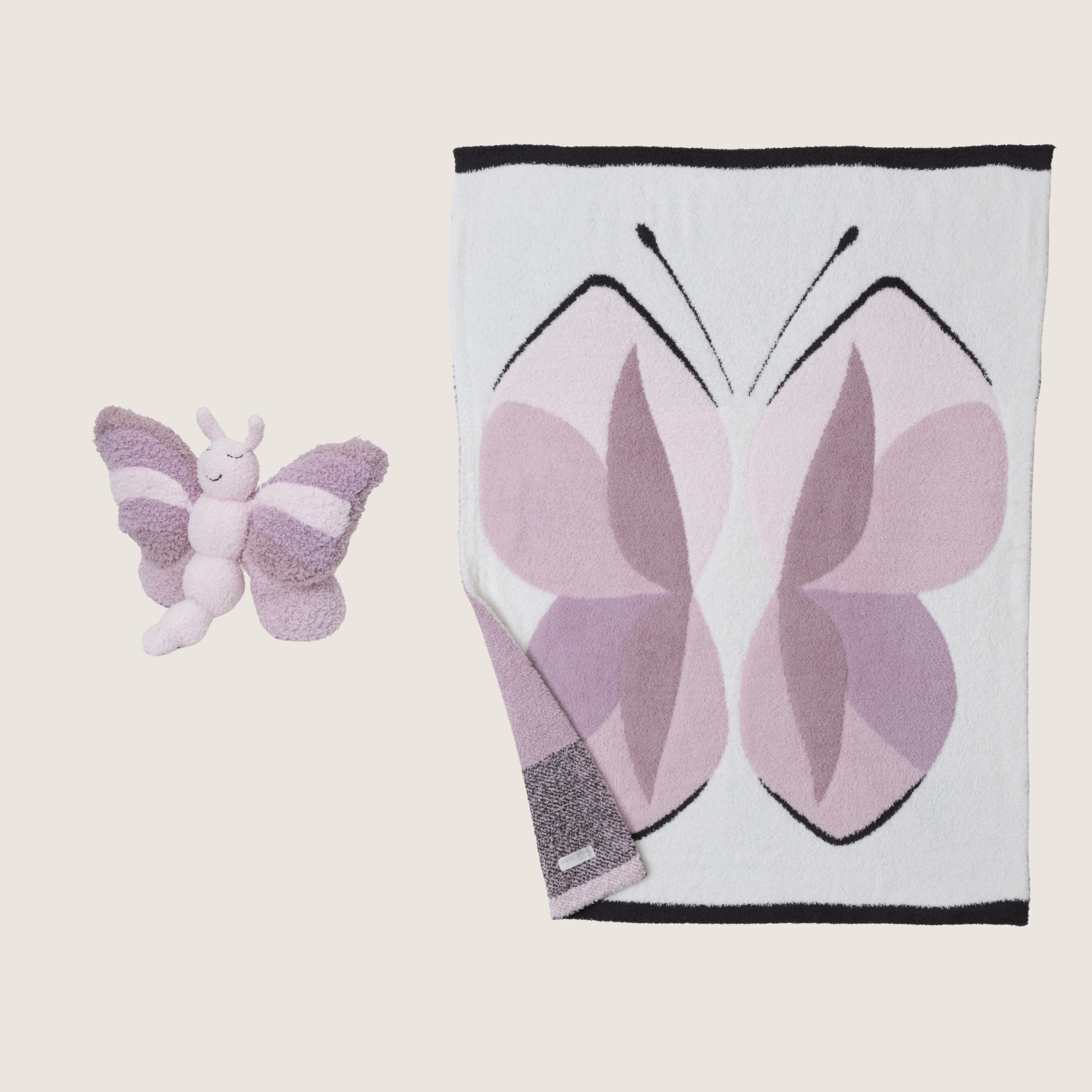 CozyChic Butterfly Buddie & Abstract Butterfly Stroller Blanket Set