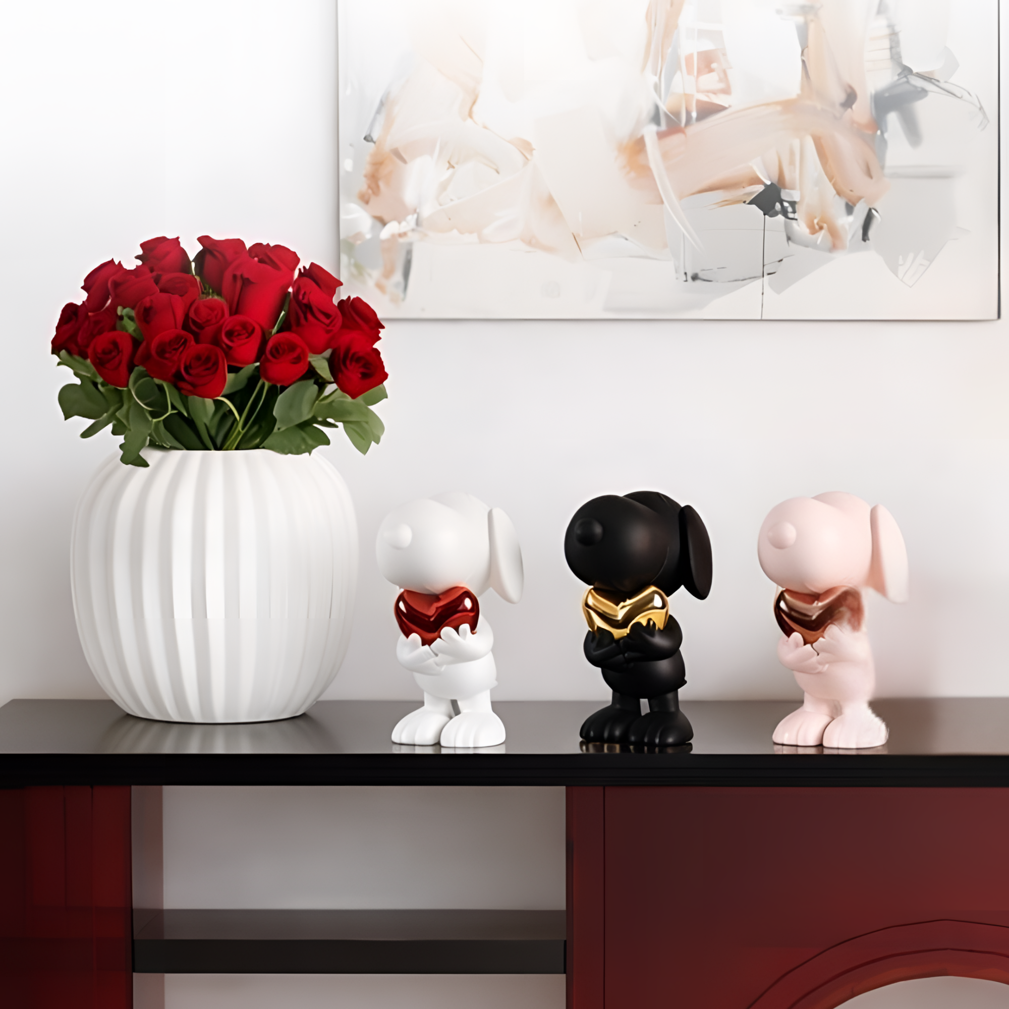 Trio Set de Snoopy Heart Chromed