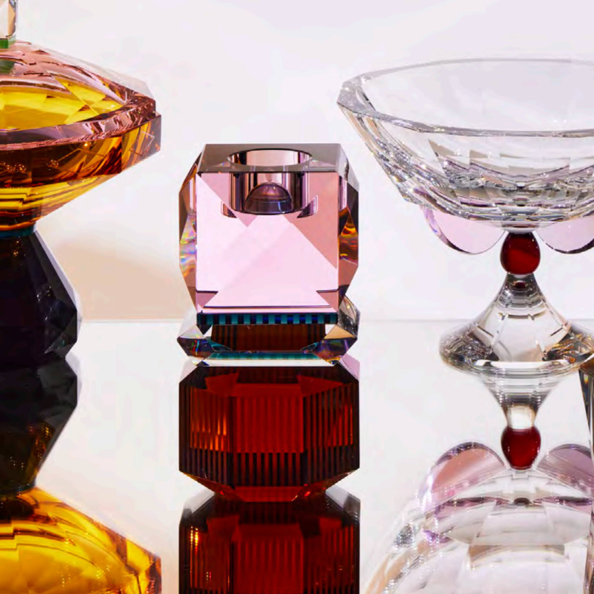 Dakota Tealight Holder - Amber & Rose