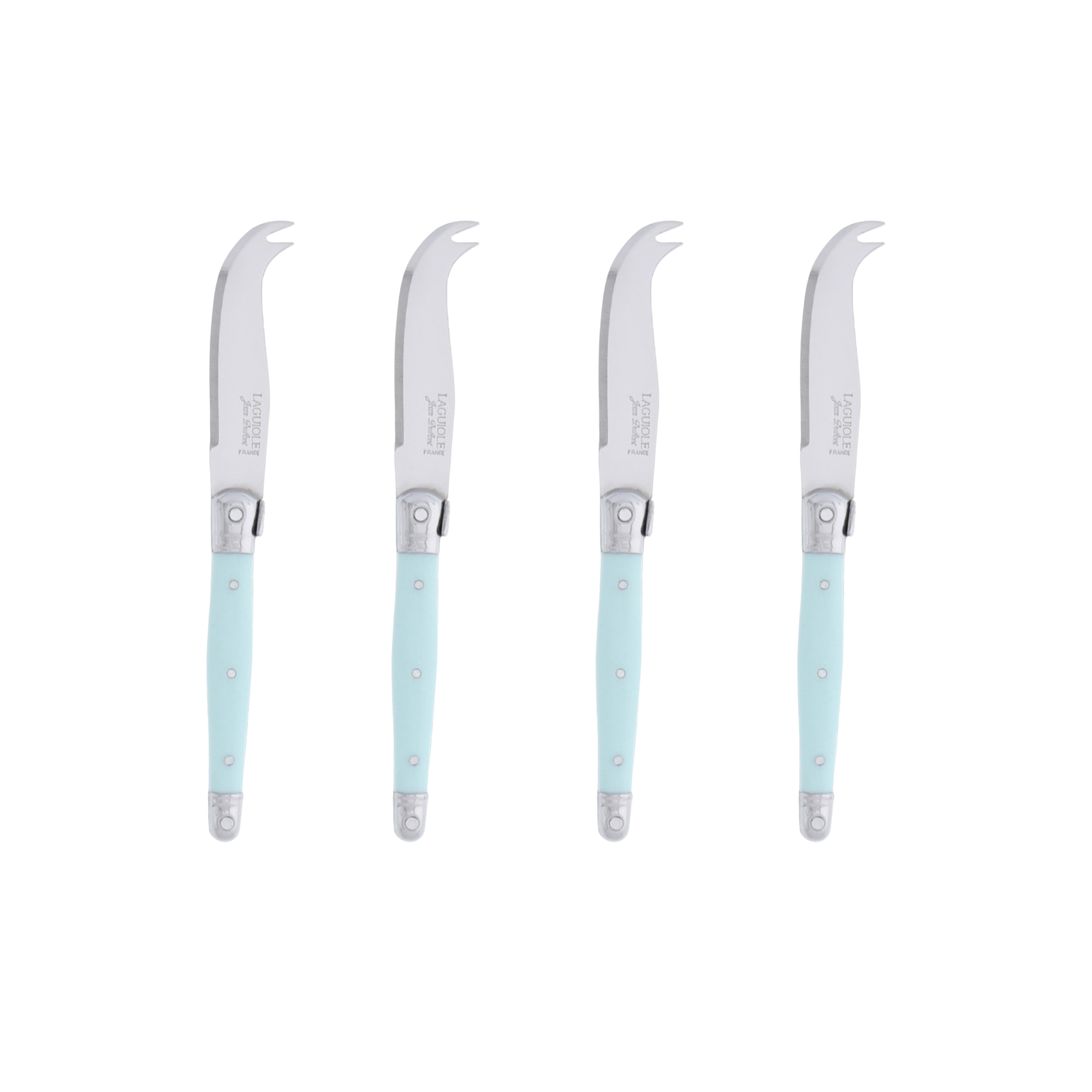 Laguiole by Jean Dubost Mini Cheese Knife in Turquoise - Set of 4