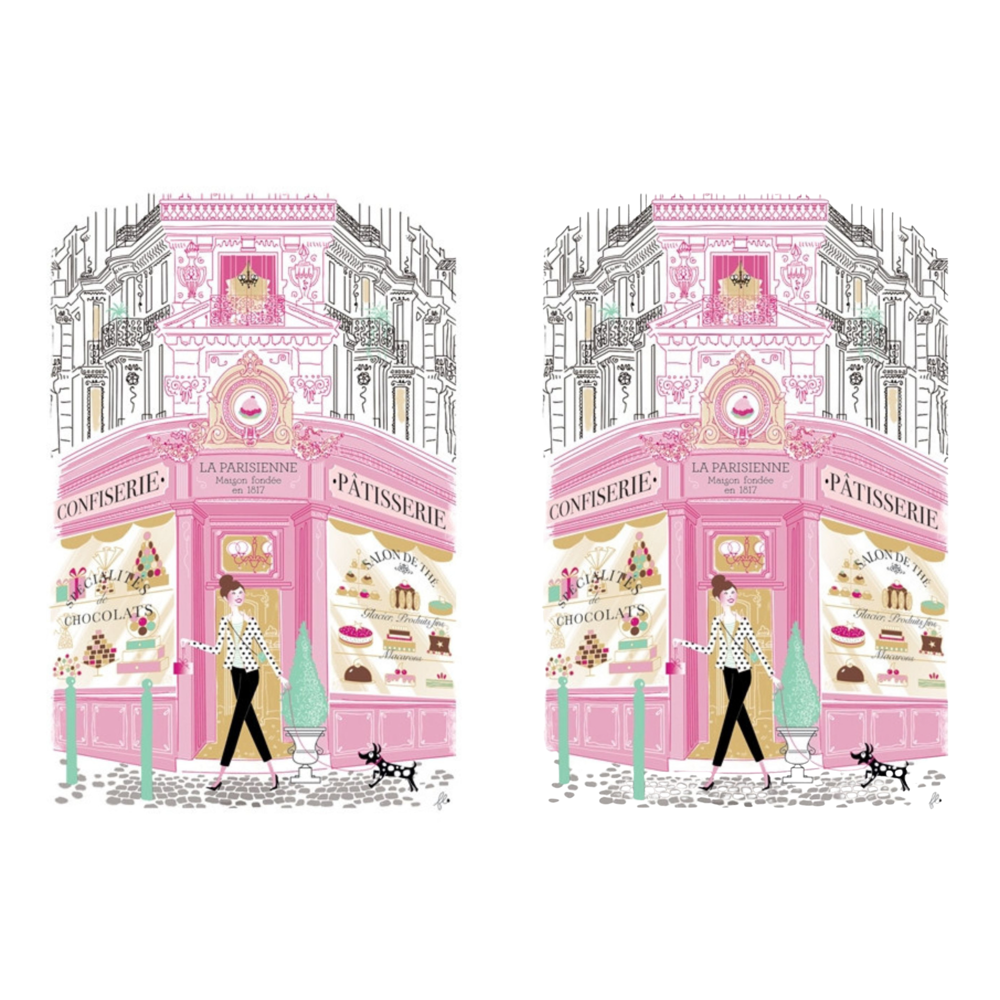 Torchons & Bouchons Pastry Shop Tea Towel - Set of 2