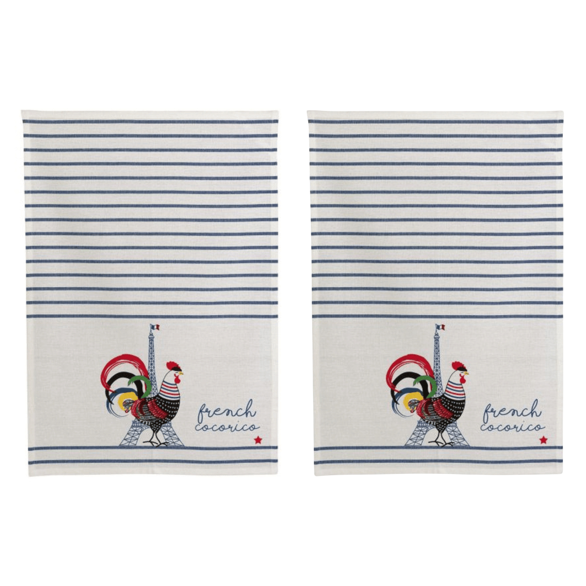 Torchons & Bouchons Cocorico Tea Towel - Set of 2